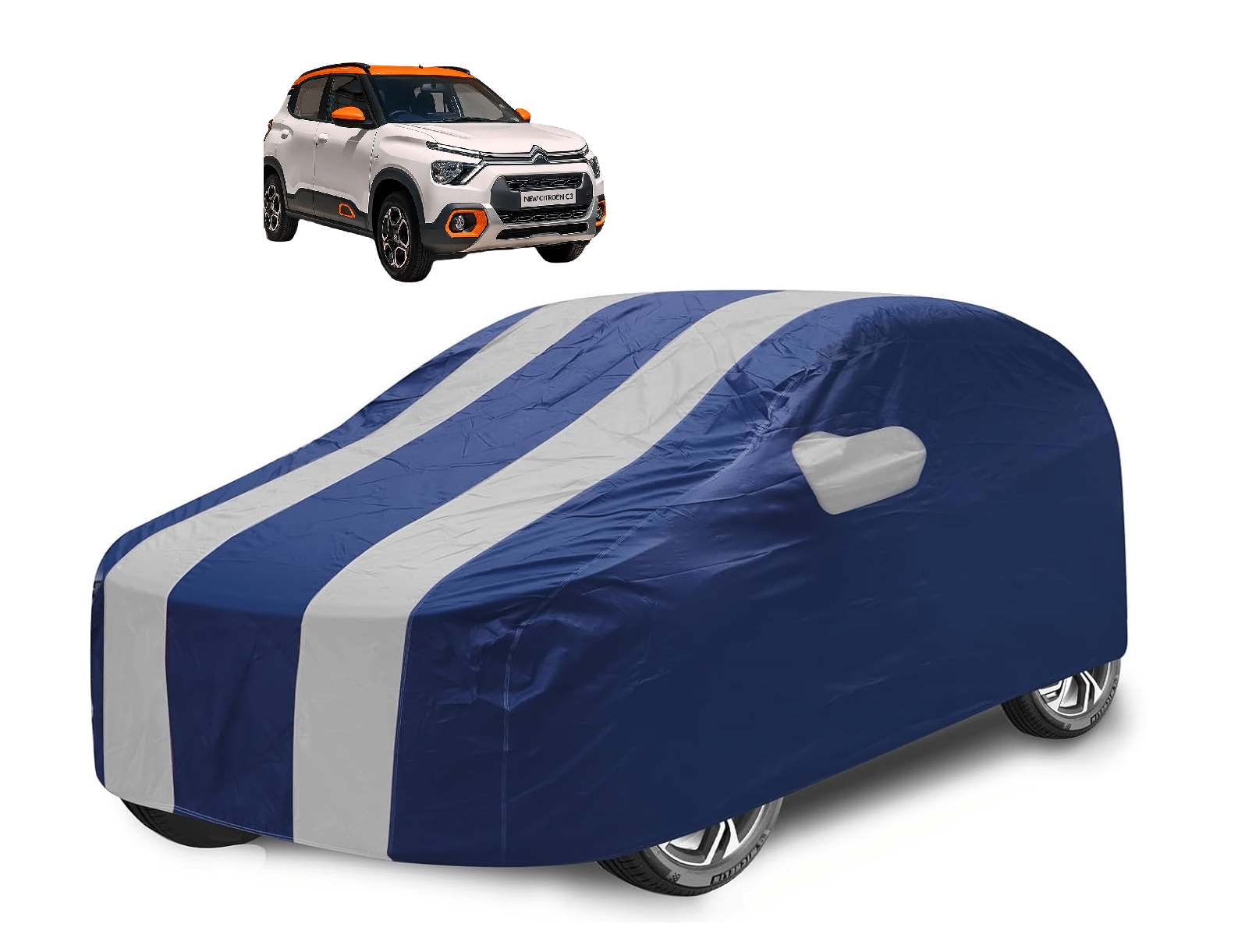     			Auto Hub Car Body Cover for Premier All Car Models With Mirror Pocket ( Pack of 1 ) , Silver