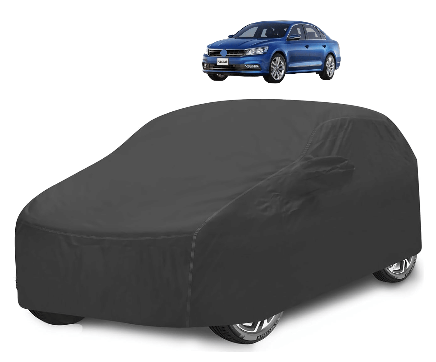 Auto Hub Car Body Cover for Volkswagen All Car Models With Mirror Pocket ( Pack of 1 ) , Grey Auto Hub Car Body Cover for Volkswagen All Car Models With Mirror Pocket ( Pack of 1 ) , Grey
