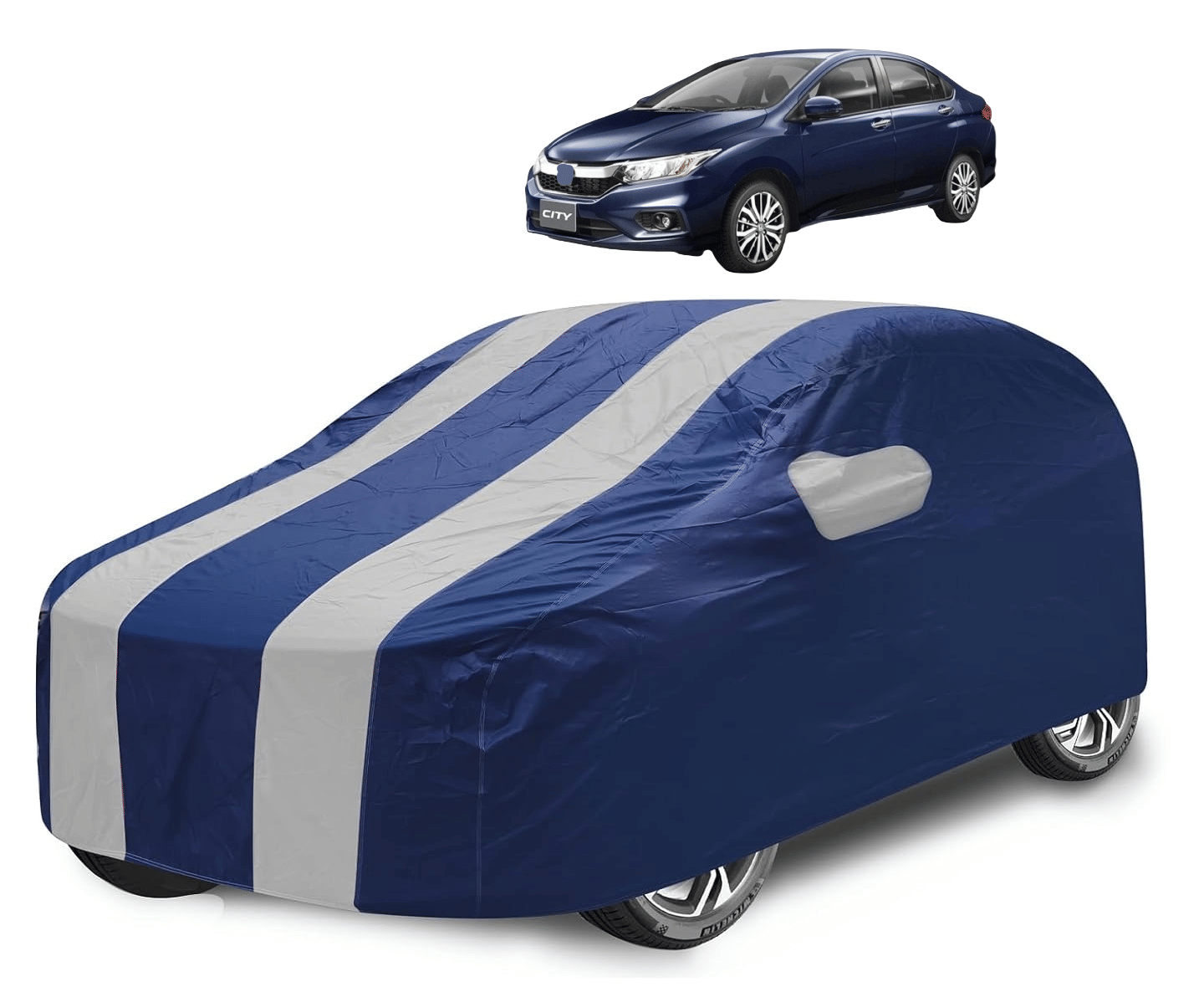     			Auto Hub Car Body Cover for Honda All Car Models With Mirror Pocket ( Pack of 1 ) , Silver