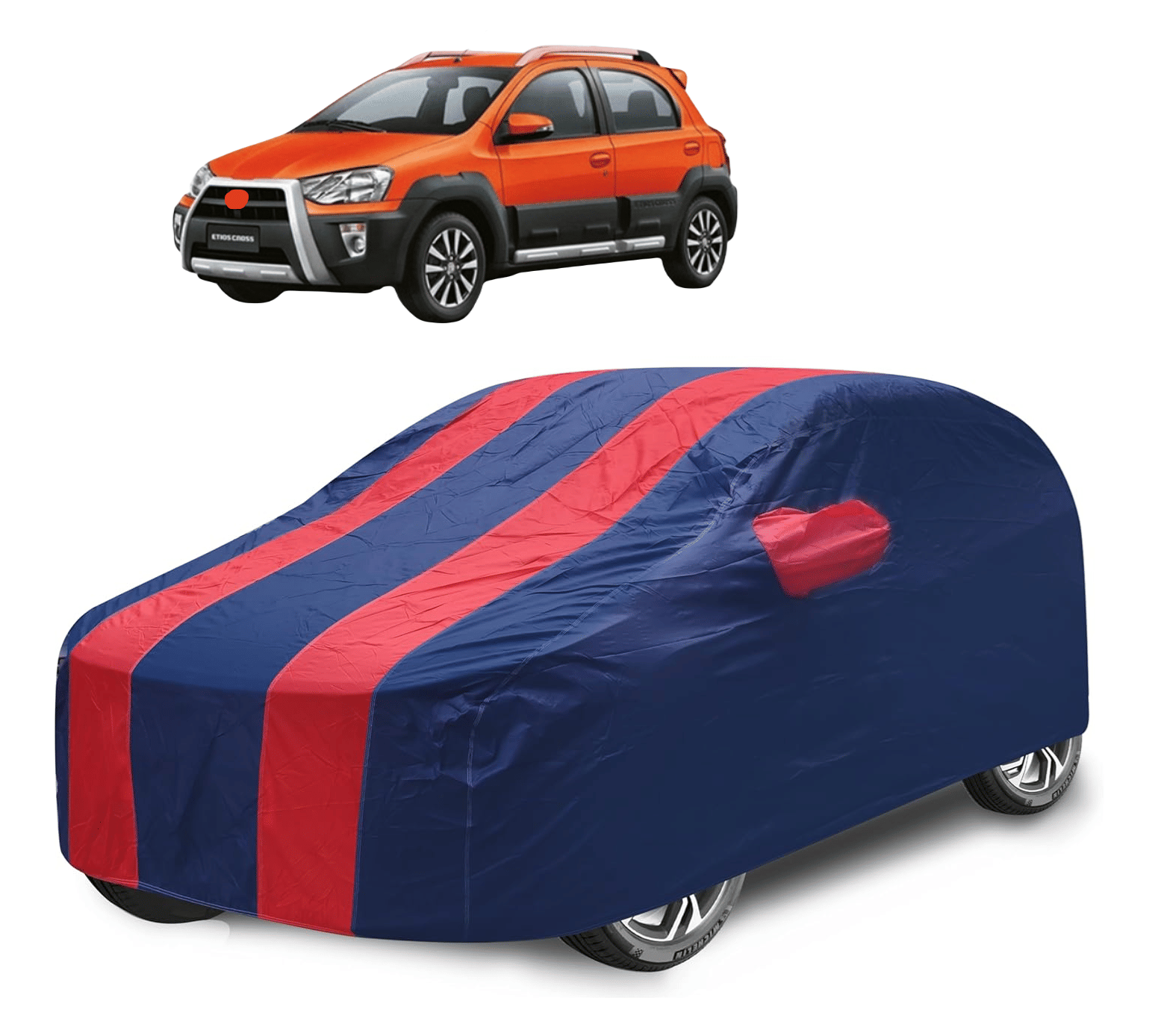     			Auto Hub Car Body Cover for Toyota All Car Models With Mirror Pocket ( Pack of 1 ) , Red