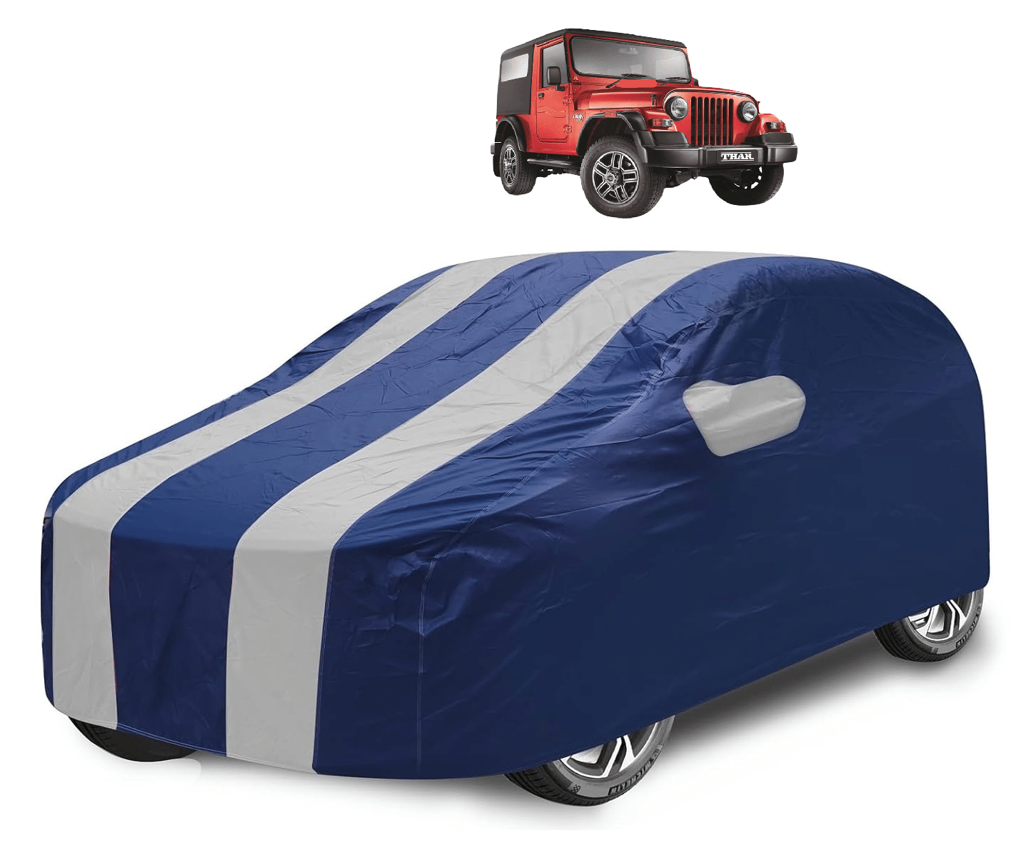     			Auto Hub Car Body Cover for Mahindra All Car Models With Mirror Pocket ( Pack of 1 ) , Silver