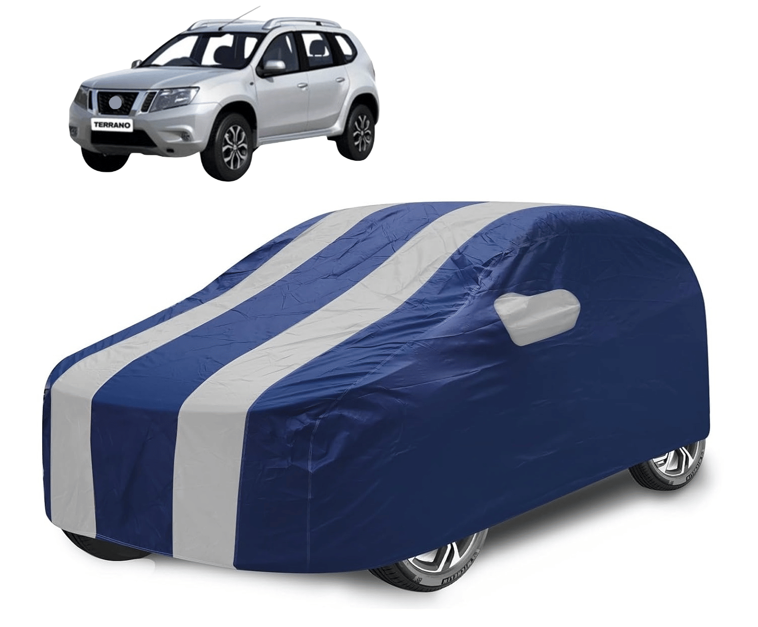 Auto Hub Car Body Cover for Nissan All Car Models With Mirror Pocket ( Pack of 1 ) , Silver Auto Hub Car Body Cover for Nissan All Car Models With Mirror Pocket ( Pack of 1 ) , Silver