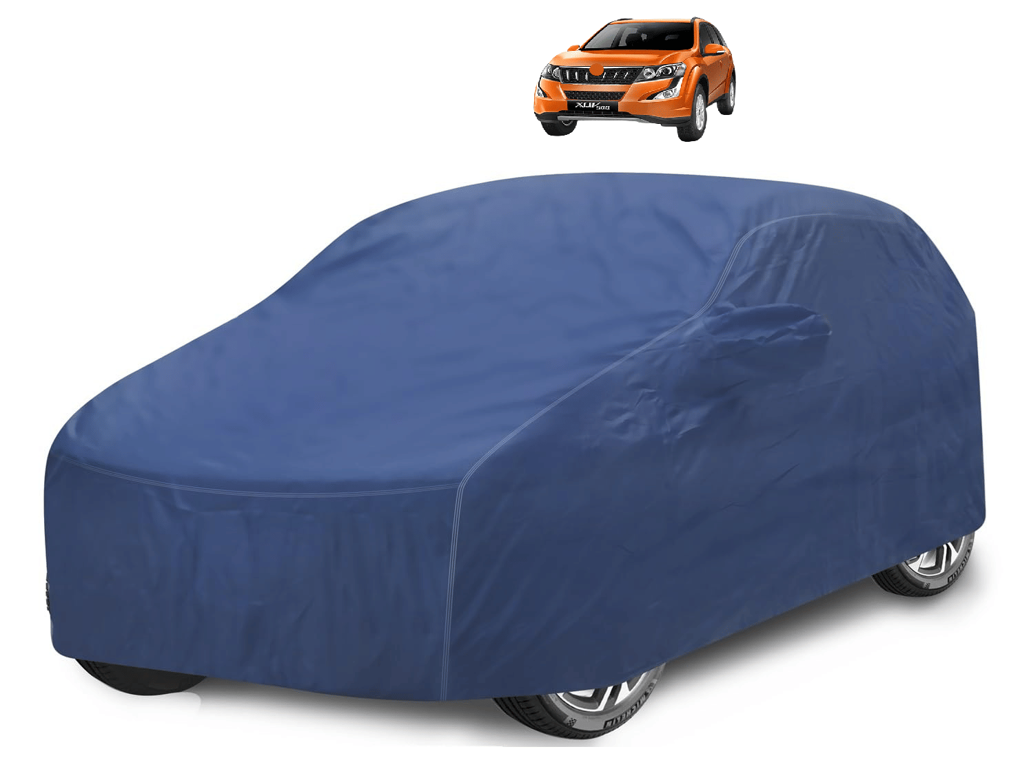     			Auto Hub Car Body Cover for Mahindra All Car Models With Mirror Pocket ( Pack of 1 ) , Blue