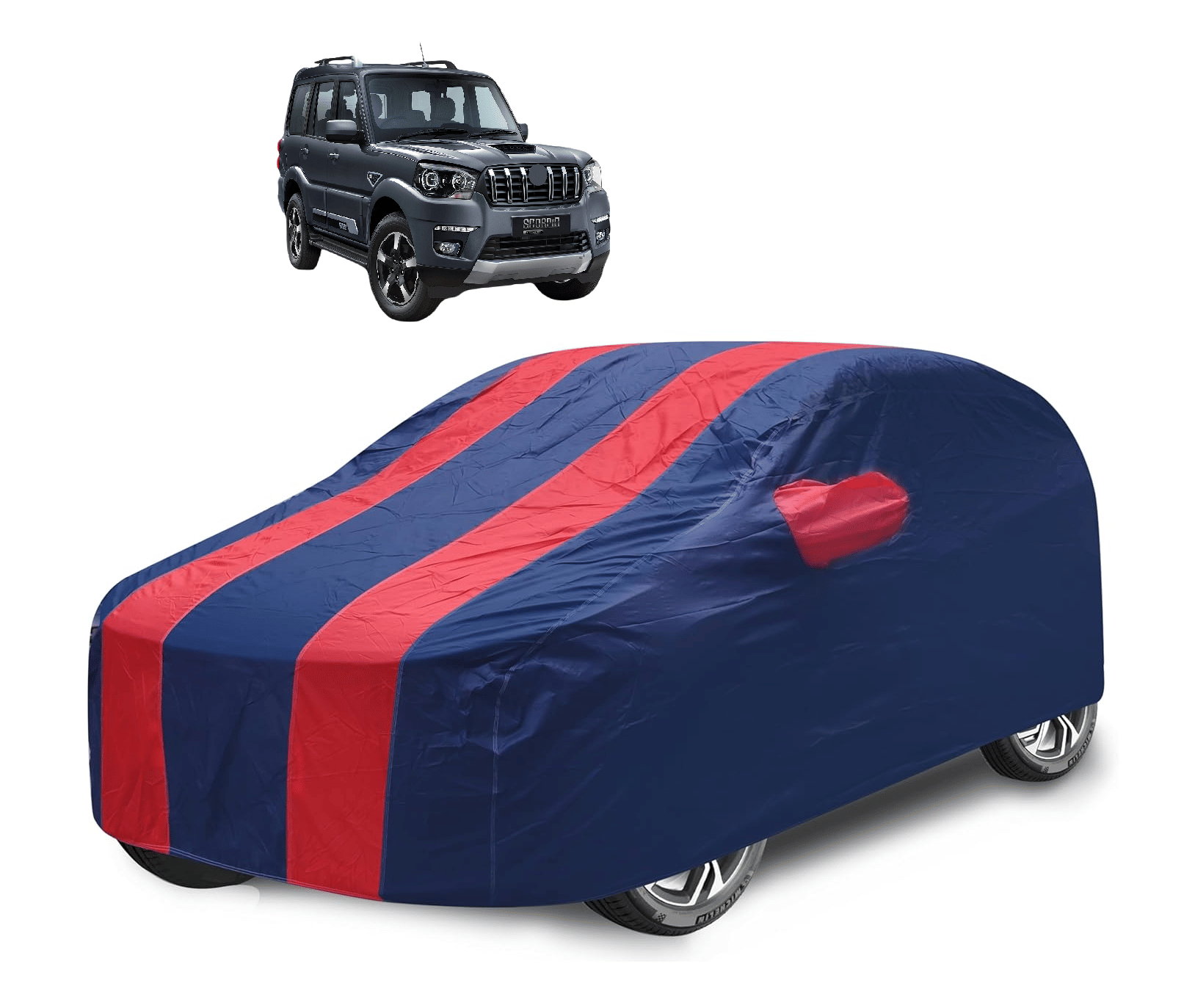 Auto Hub Car Body Cover for Mahindra All Car Models With Mirror Pocket ( Pack of 1 ) , Red Auto Hub Car Body Cover for Mahindra All Car Models With Mirror Pocket ( Pack of 1 ) , Red
