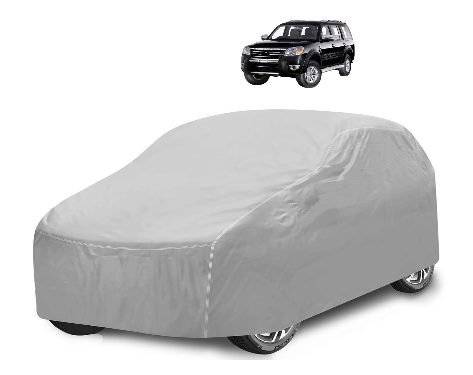 Auto Hub Car Body Cover for Ford All Car Models With Mirror Pocket ( Pack of 1 ) , Silver Auto Hub Car Body Cover for Ford All Car Models With Mirror Pocket ( Pack of 1 ) , Silver