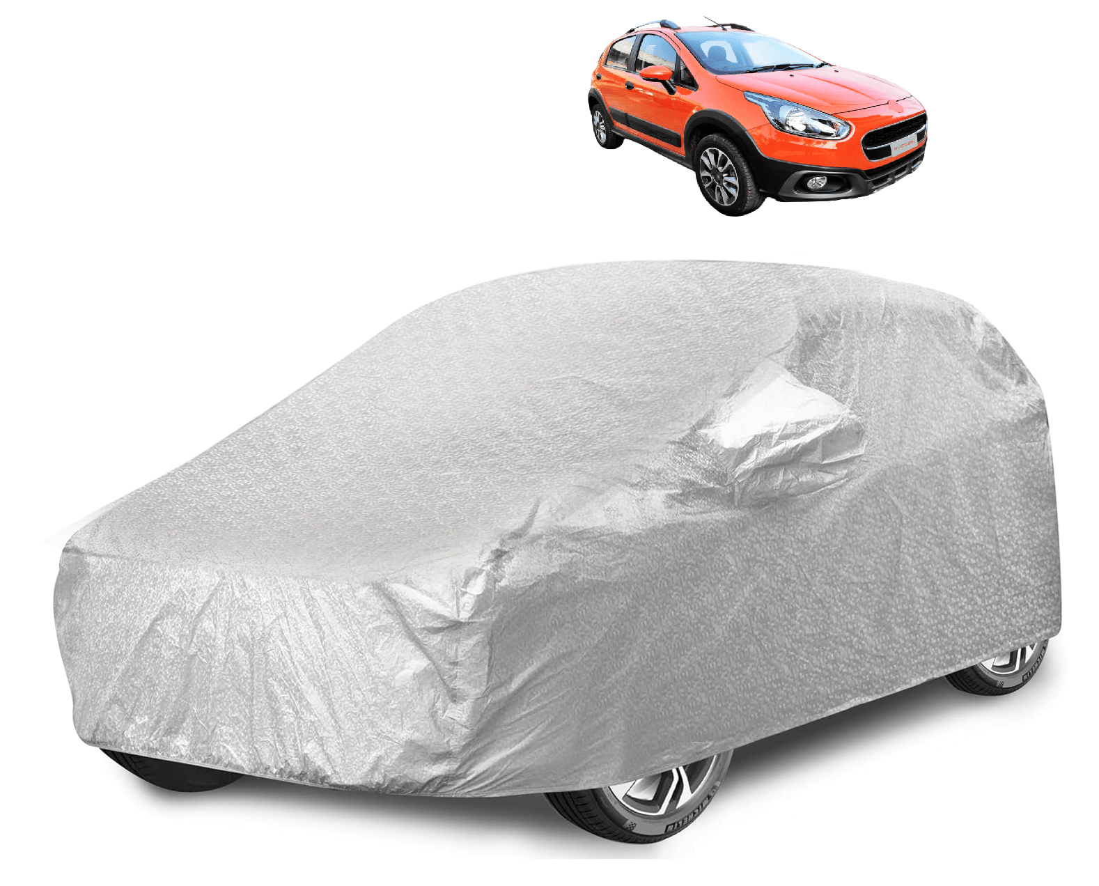 Auto Hub Car Body Cover for Fiat All Car Models With Mirror Pocket ( Pack of 1 ) , Silver Auto Hub Car Body Cover for Fiat All Car Models With Mirror Pocket ( Pack of 1 ) , Silver