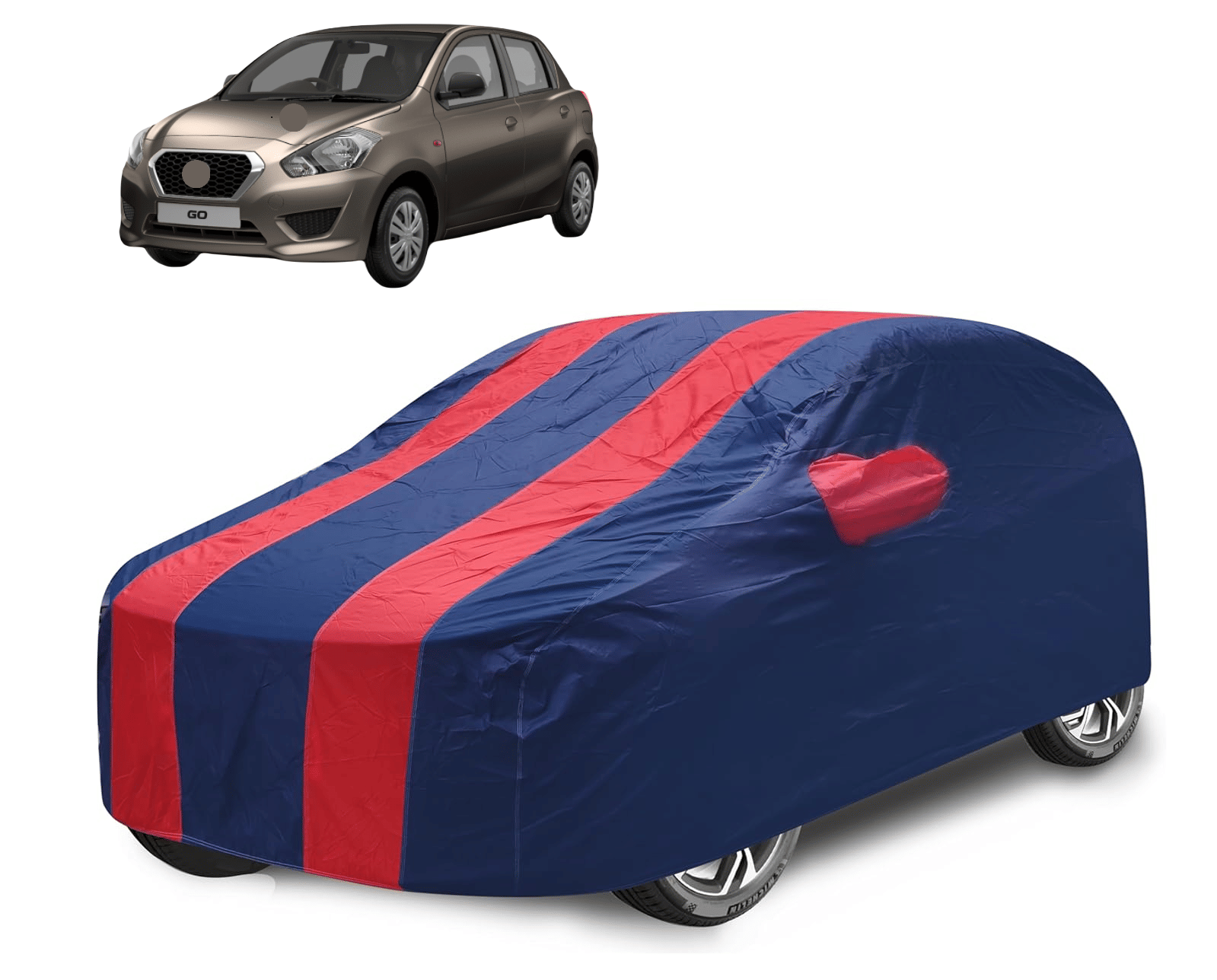     			Auto Hub Car Body Cover for Datsun All Car Models With Mirror Pocket ( Pack of 1 ) , Red