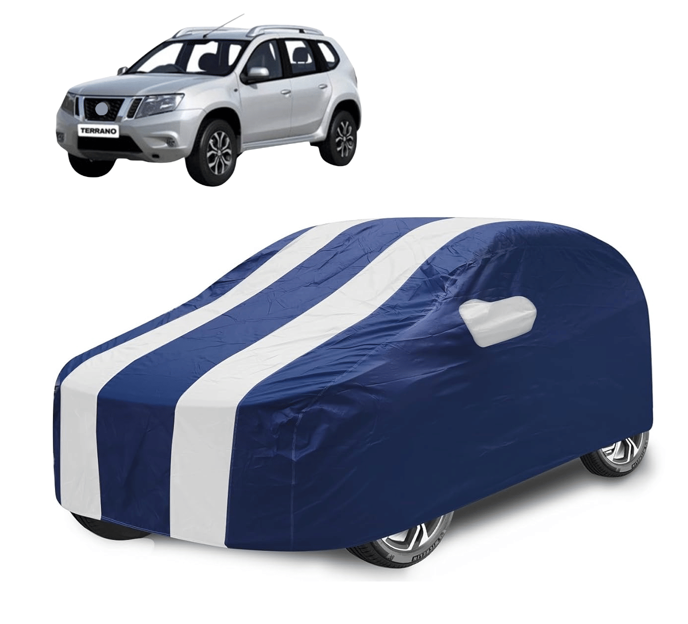     			Auto Hub Car Body Cover for Nissan All Car Models With Mirror Pocket ( Pack of 1 ) , White