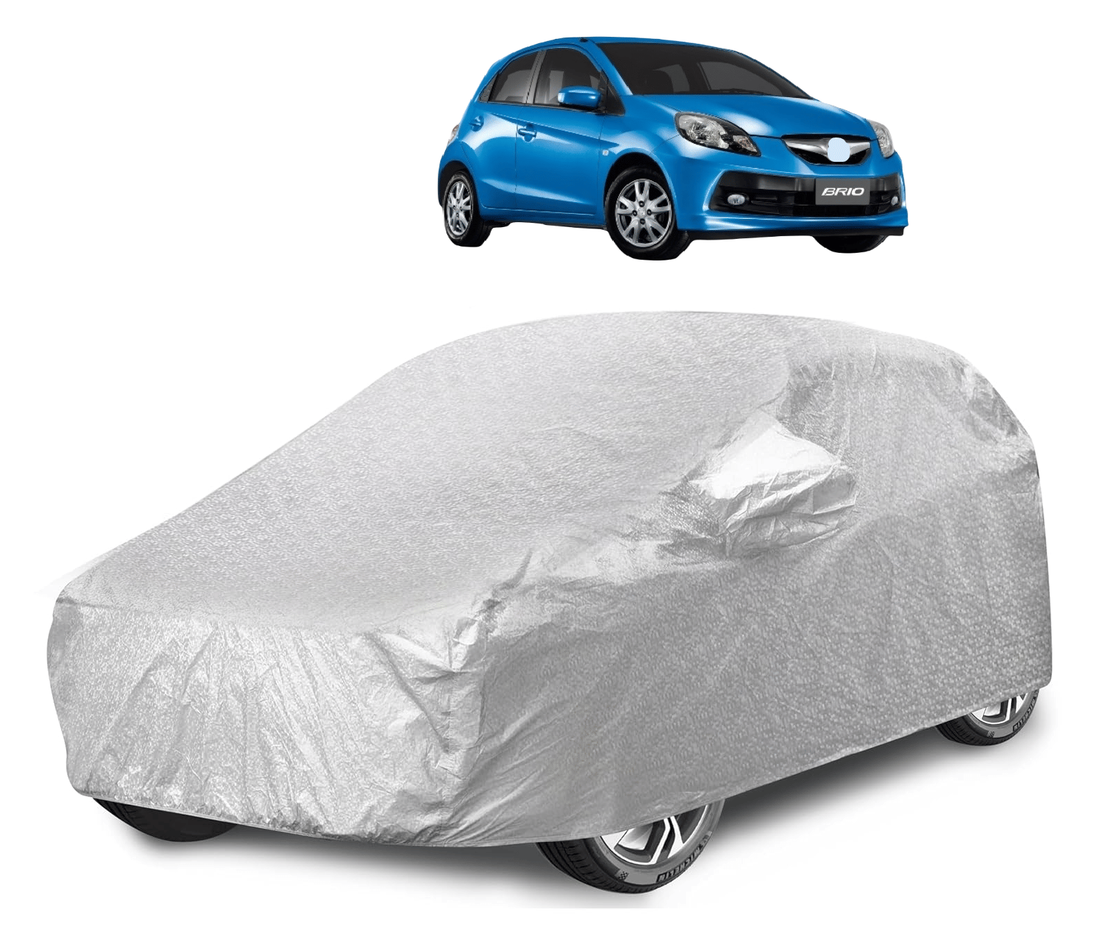     			Auto Hub Car Body Cover for Honda All Car Models With Mirror Pocket ( Pack of 1 ) , Silver