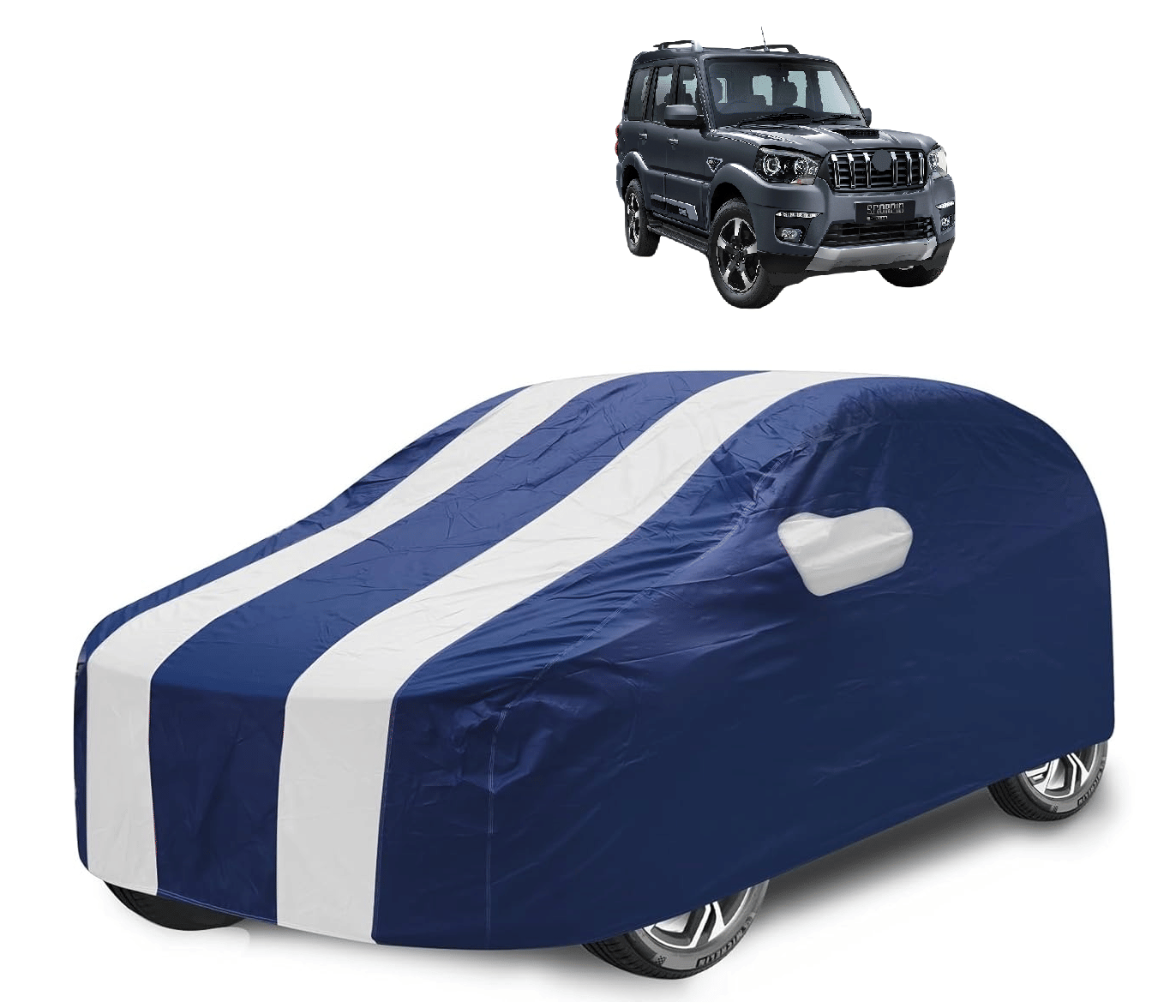     			Auto Hub Car Body Cover for Mahindra All Car Models With Mirror Pocket ( Pack of 1 ) , White