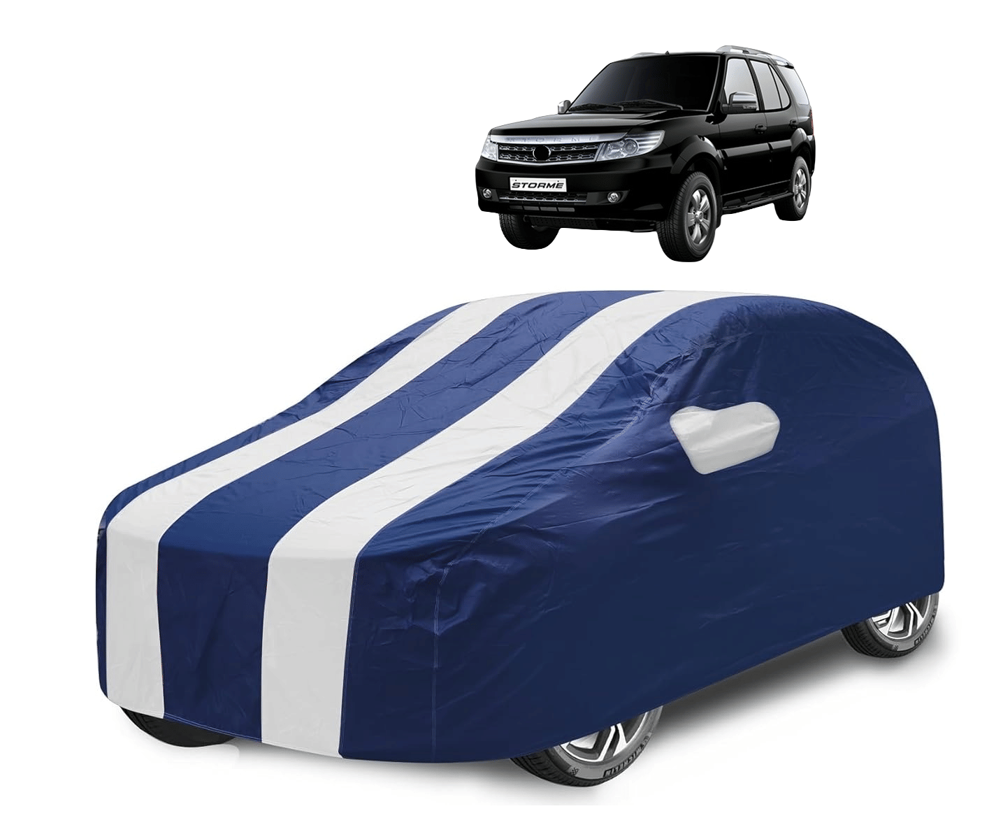     			Auto Hub Car Body Cover for Tata All Car Models With Mirror Pocket ( Pack of 1 ) , White