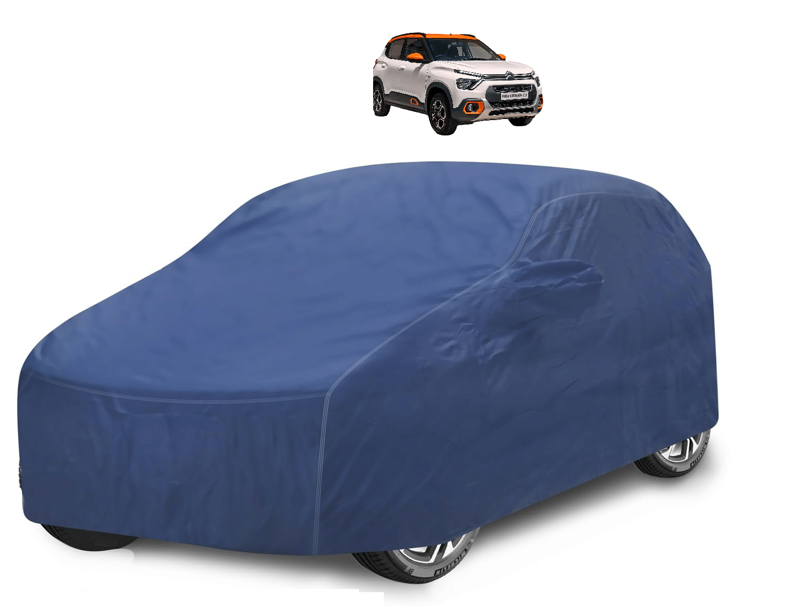     			Auto Hub Car Body Cover for Premier All Car Models With Mirror Pocket ( Pack of 1 ) , Blue