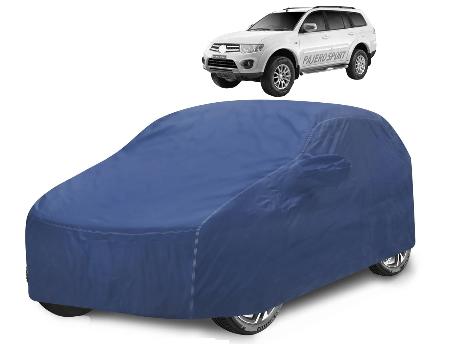 Auto Hub Car Body Cover for Mitsubishi All Car Models With Mirror Pocket ( Pack of 1 ) , Blue Auto Hub Car Body Cover for Mitsubishi All Car Models With Mirror Pocket ( Pack of 1 ) , Blue
