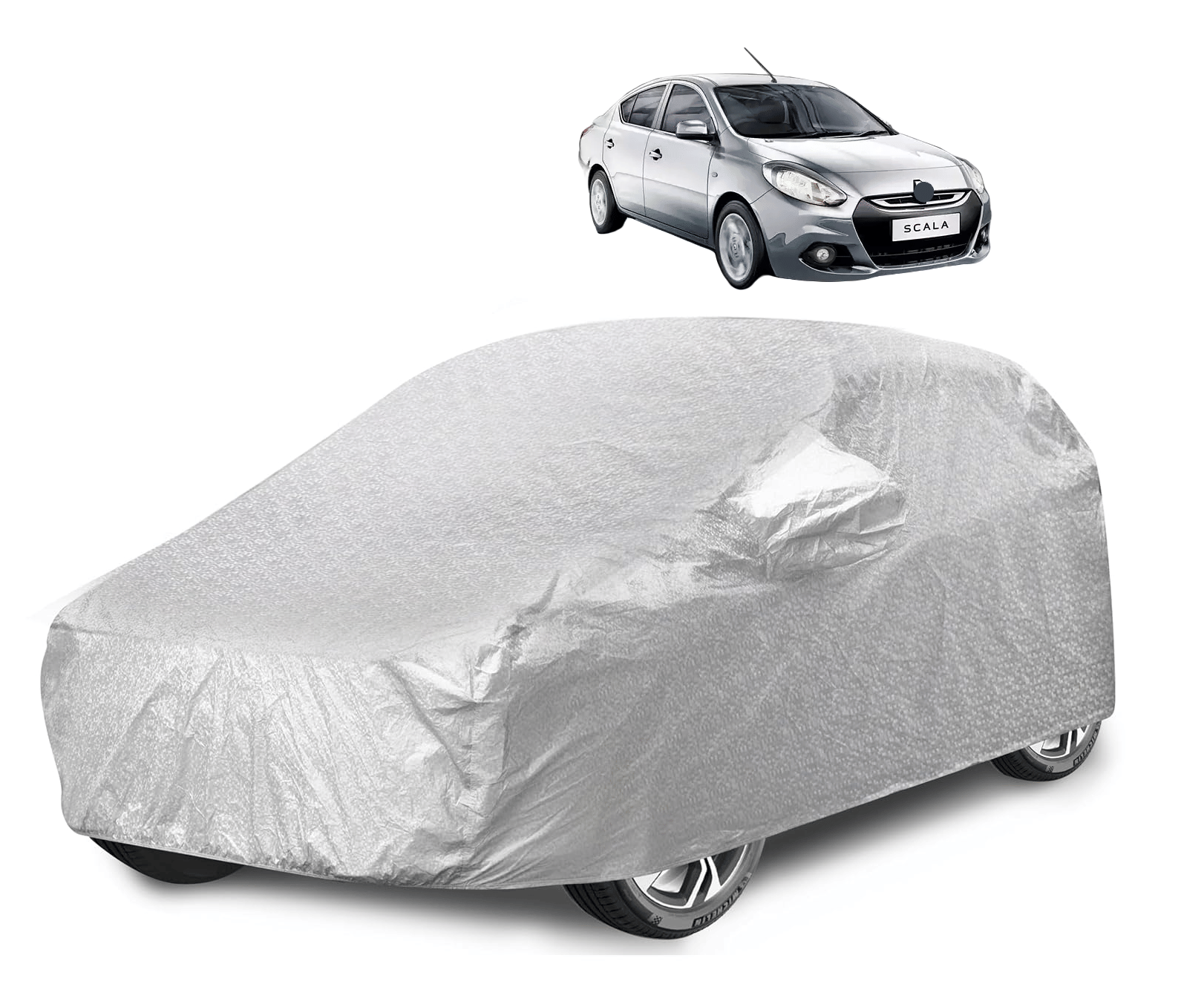 Auto Hub Car Body Cover for Renault All Car Models With Mirror Pocket ( Pack of 1 ) , Silver Auto Hub Car Body Cover for Renault All Car Models With Mirror Pocket ( Pack of 1 ) , Silver