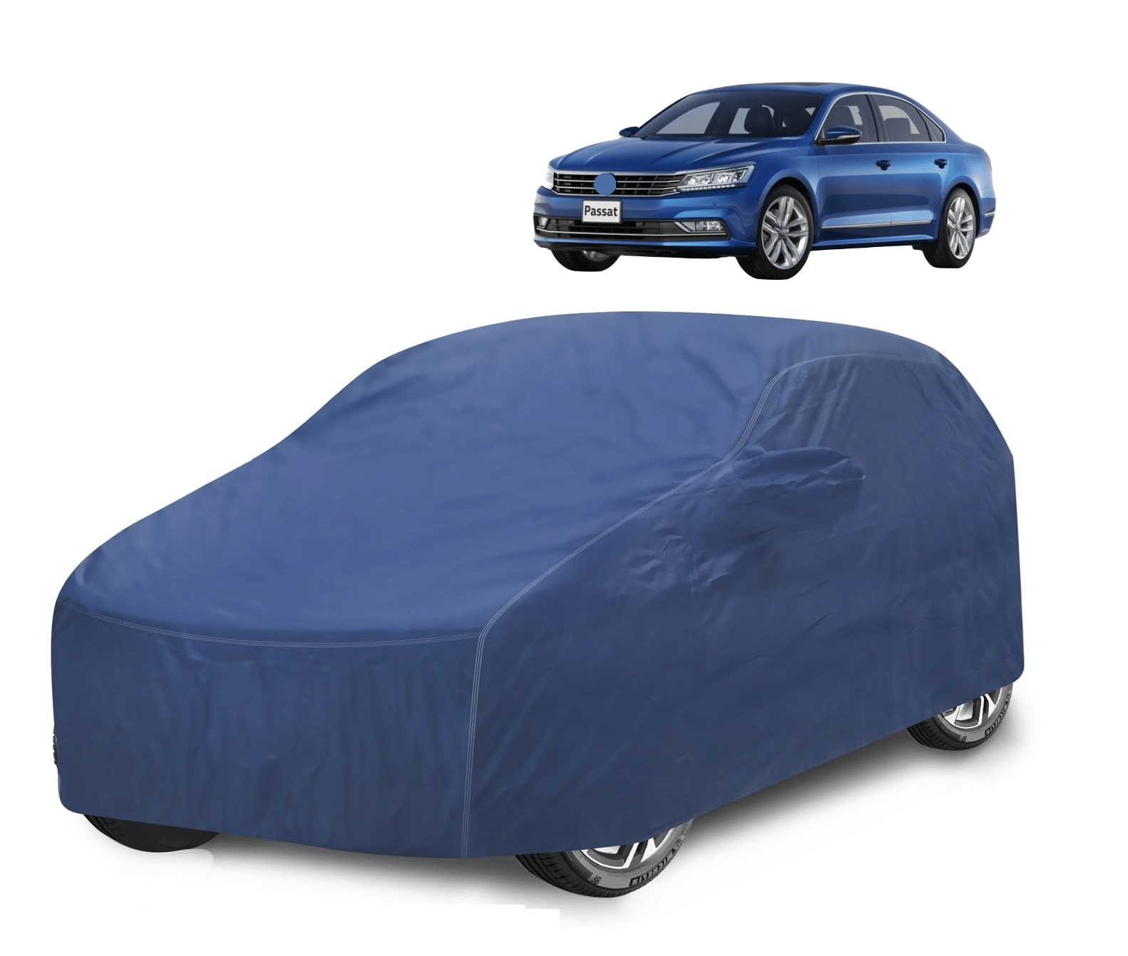 Auto Hub Car Body Cover for Volkswagen All Car Models With Mirror Pocket ( Pack of 1 ) , Blue Auto Hub Car Body Cover for Volkswagen All Car Models With Mirror Pocket ( Pack of 1 ) , Blue