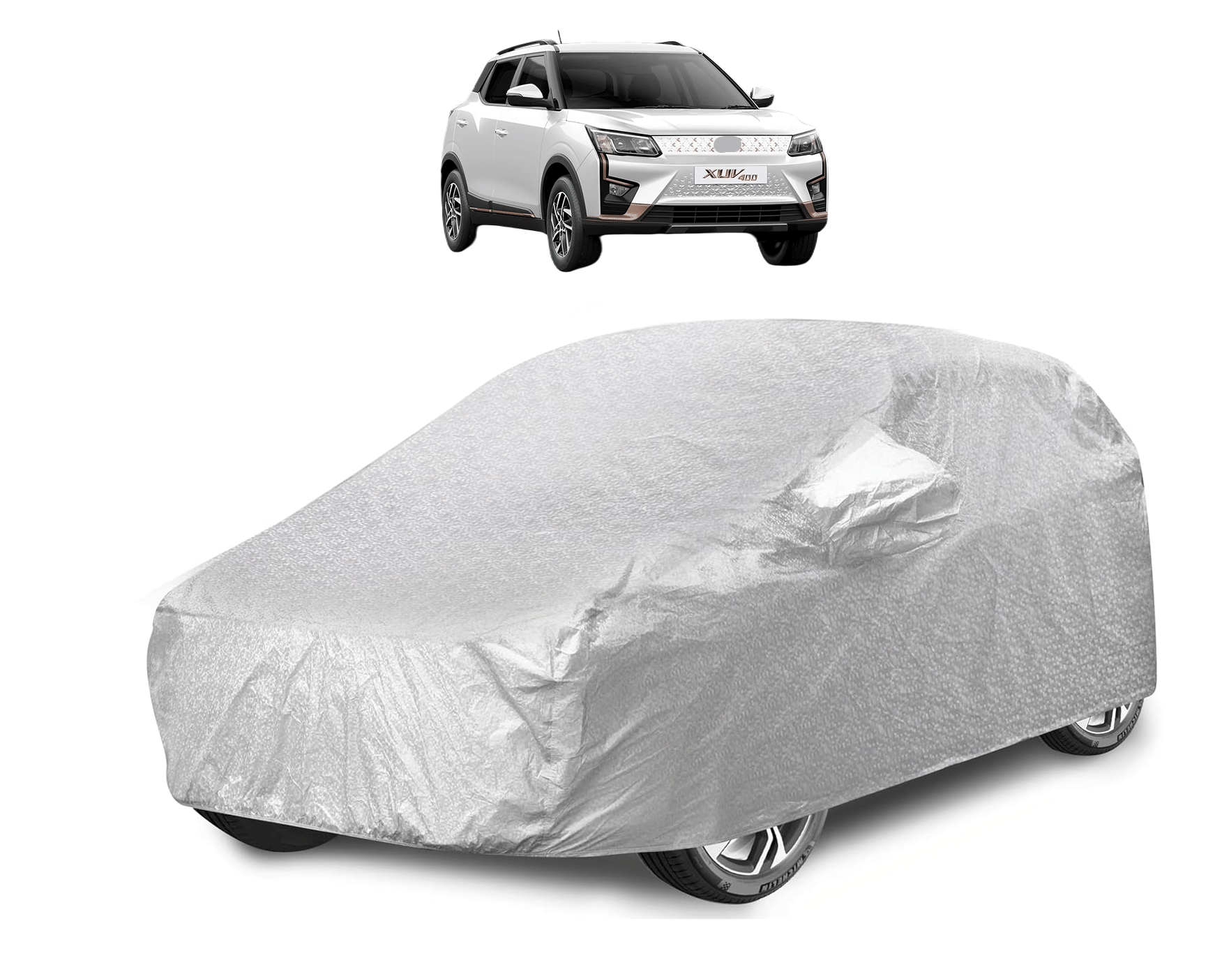     			Auto Hub Car Body Cover for Mahindra All Car Models With Mirror Pocket ( Pack of 1 ) , Silver