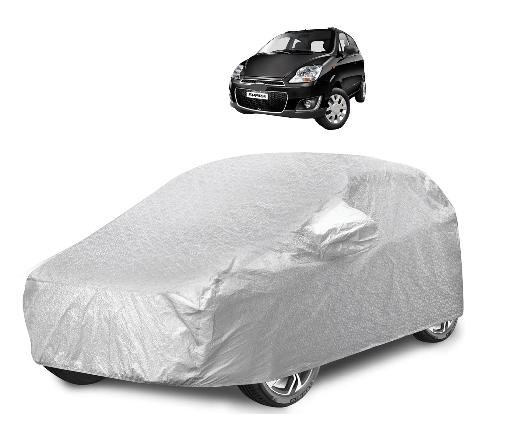 Auto Hub Car Body Cover for Chevrolet All Car Models With Mirror Pocket ( Pack of 1 ) , Silver Auto Hub Car Body Cover for Chevrolet All Car Models With Mirror Pocket ( Pack of 1 ) , Silver