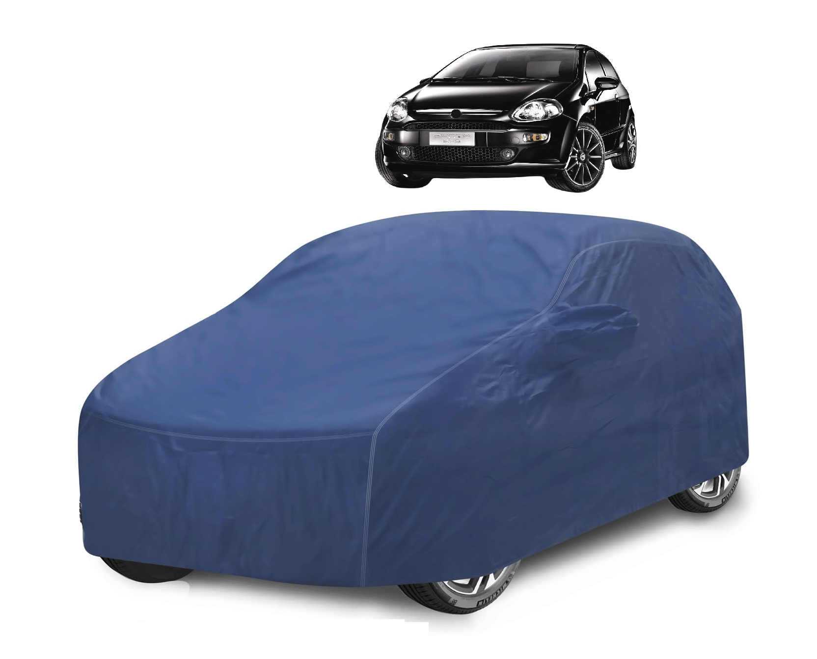 Auto Hub Car Body Cover for Fiat All Car Models With Mirror Pocket ( Pack of 1 ) , Blue Auto Hub Car Body Cover for Fiat All Car Models With Mirror Pocket ( Pack of 1 ) , Blue