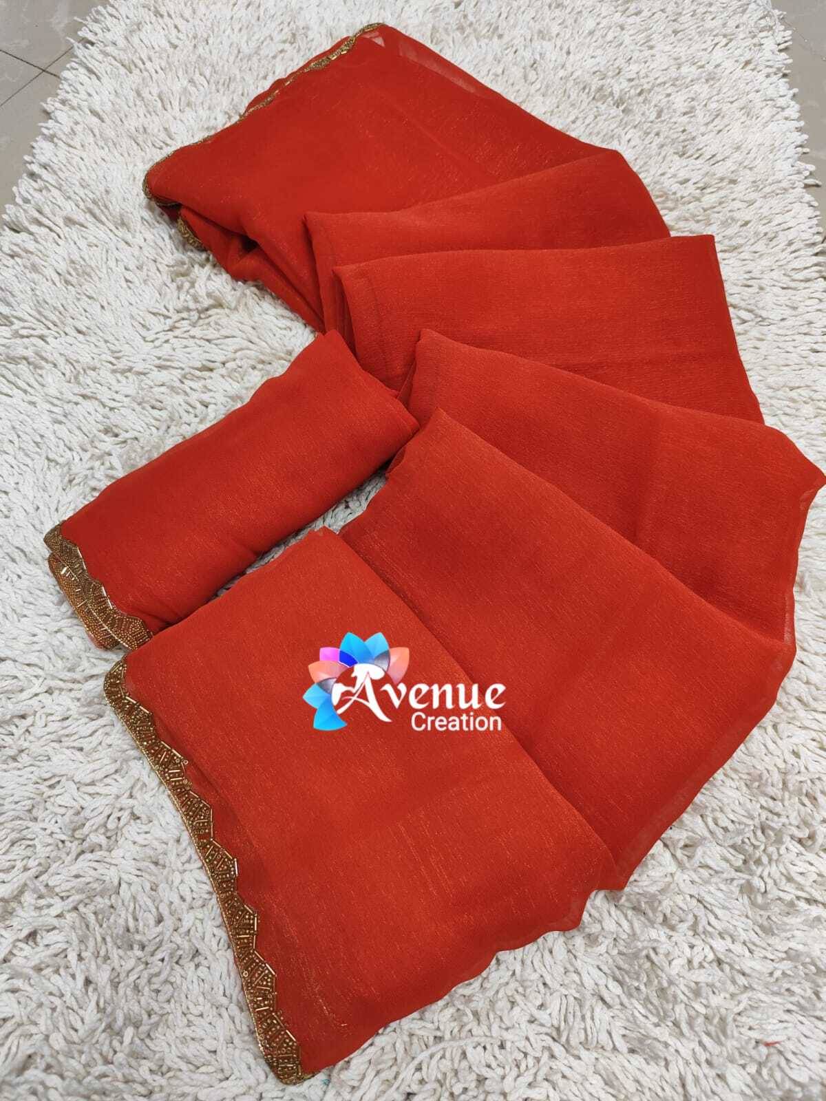    			Avenue Creation Shimmer Embellished Regular Saree With Unstitched Blouse Piece ( Maroon )