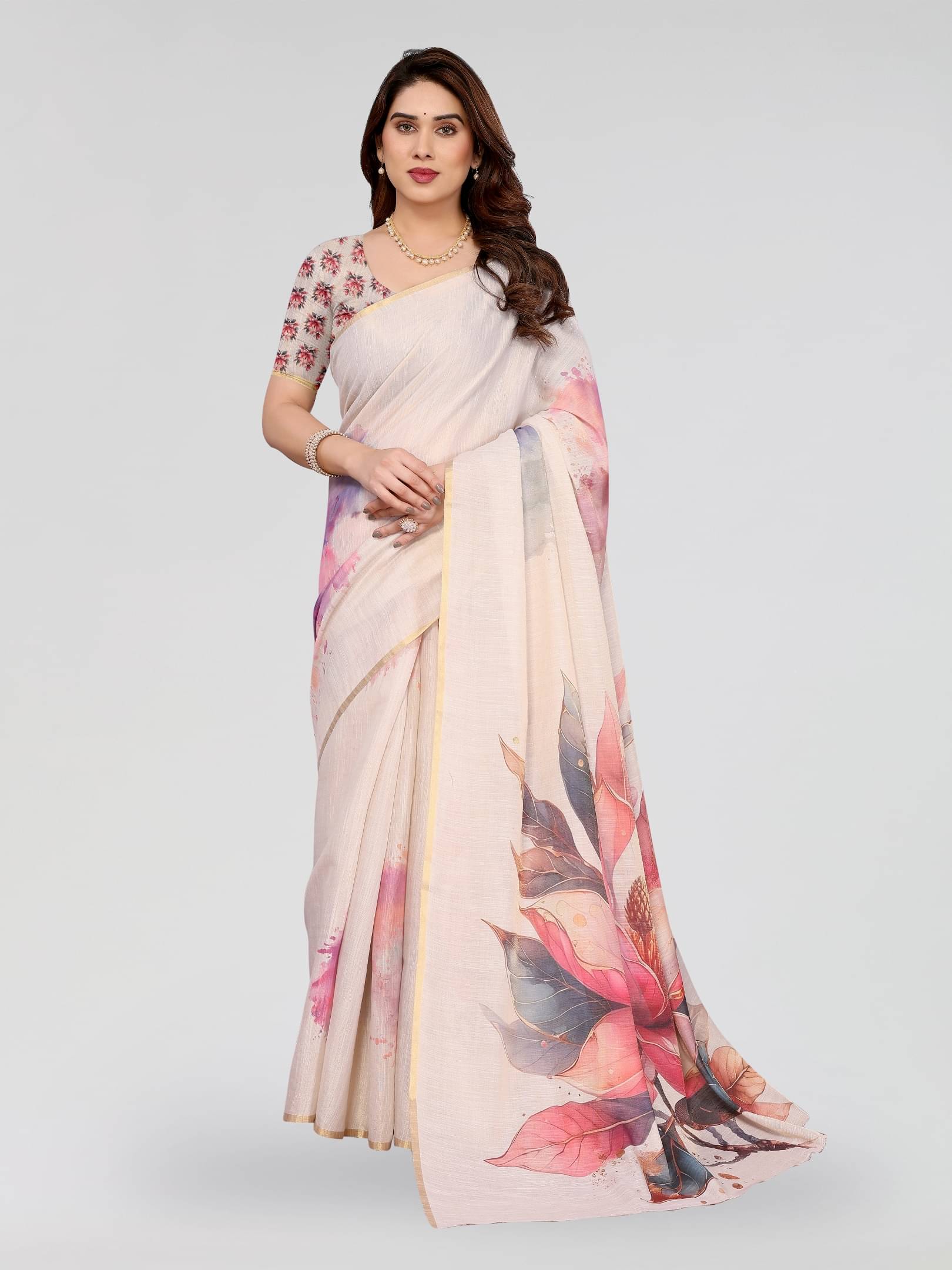 BANDHANI VILLA Silk Printed Regular Saree With Unstitched Blouse Piece ( Multicolor 5 )     			BANDHANI VILLA Silk Printed Regular Saree With Unstitched Blouse Piece ( Multicolor 5 )