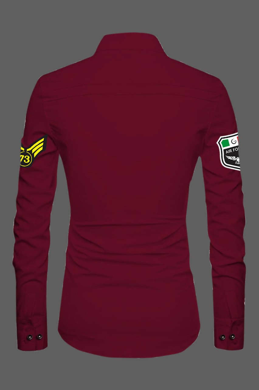     			Buckberry Cotton Blend Regular Fit Solids Full Sleeves Men's Casual Shirt - Maroon ( Pack of 1 )