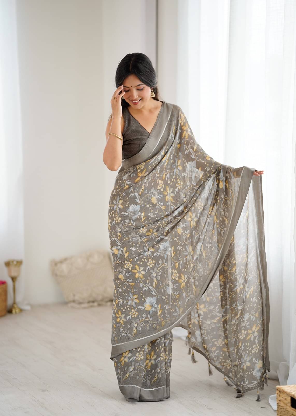DIKONA DESIGNER Chiffon Printed Kasavu Saree With Unstitched Blouse Piece ( Multicolor 3 ) DIKONA DESIGNER Chiffon Printed Kasavu Saree With Unstitched Blouse Piece ( Multicolor 3 )