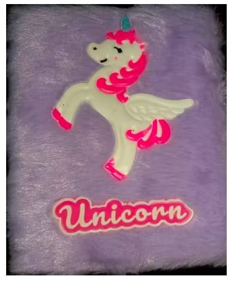     			Eclet 1pc Cute Unicorn Soft Fur Diary Gift for Girls Best Return Gift Diary for Girls Assorted Diary Ruled diary any random desingn will send 120 Pages  (Multicolor)