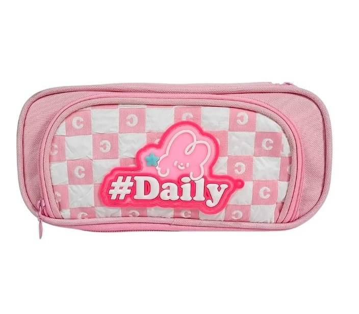     			Eclet 1pc Large Capacity Cute Cartoon Print Pencil Case Three Compartment for Girls Multifunctional Stationery for School Office(any random colour will send) Art Polyester Pencil Box  (Set of 1, Multicolor)