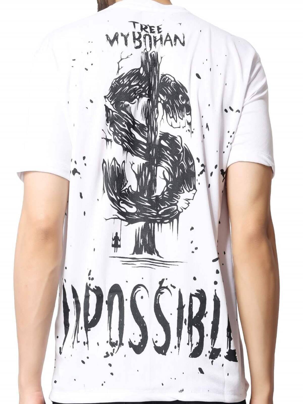 FLIRTY SOUL Men Polyester Regular Fit Printed T-Shirt ( WHITE ) FLIRTY SOUL Men Polyester Regular Fit Printed T-Shirt ( WHITE )