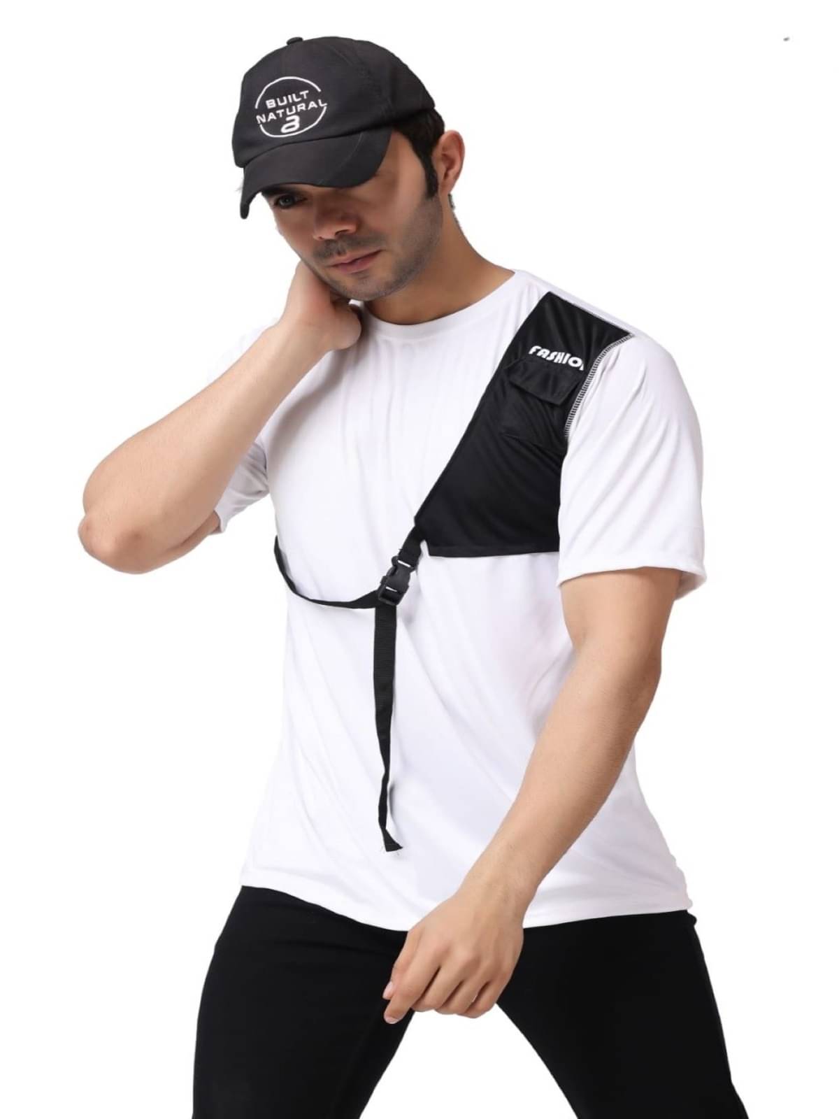     			FLIRTY SOUL Men Polyester Regular Fit Solid T-Shirt ( WHITE )