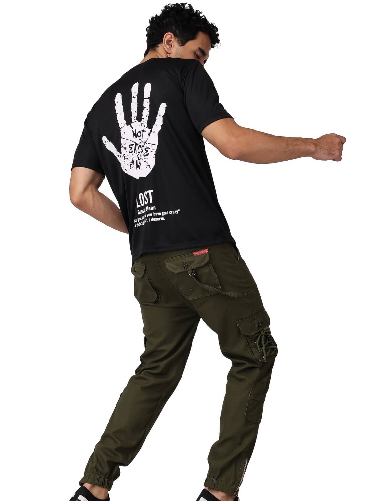 FLIRTY SOUL Men Polyester Regular Fit Printed T-Shirt ( Black ) FLIRTY SOUL Men Polyester Regular Fit Printed T-Shirt ( Black )