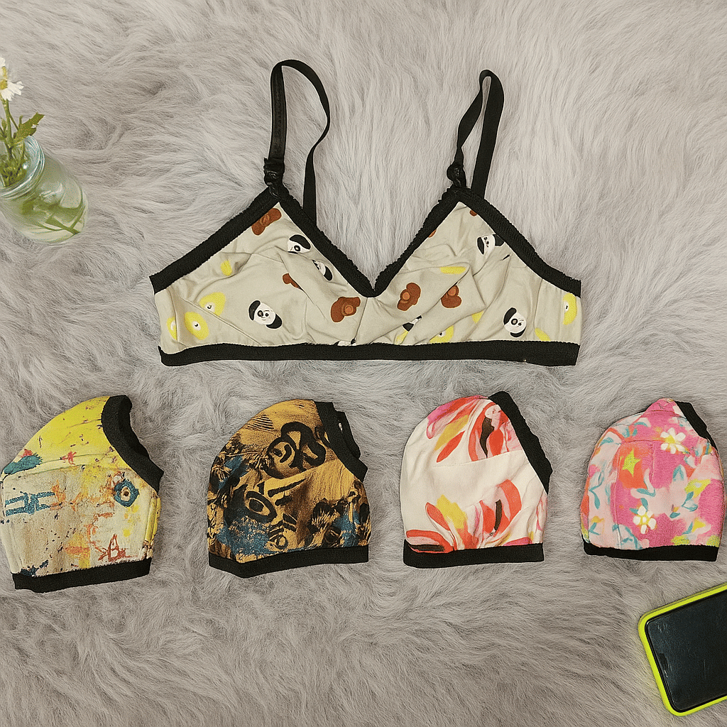 G Beauty Pack of 5 Cotton Blend Non Padded Everyday Bra For Women ( Multicolor ) G Beauty Pack of 5 Cotton Blend Non Padded Everyday Bra For Women ( Multicolor )