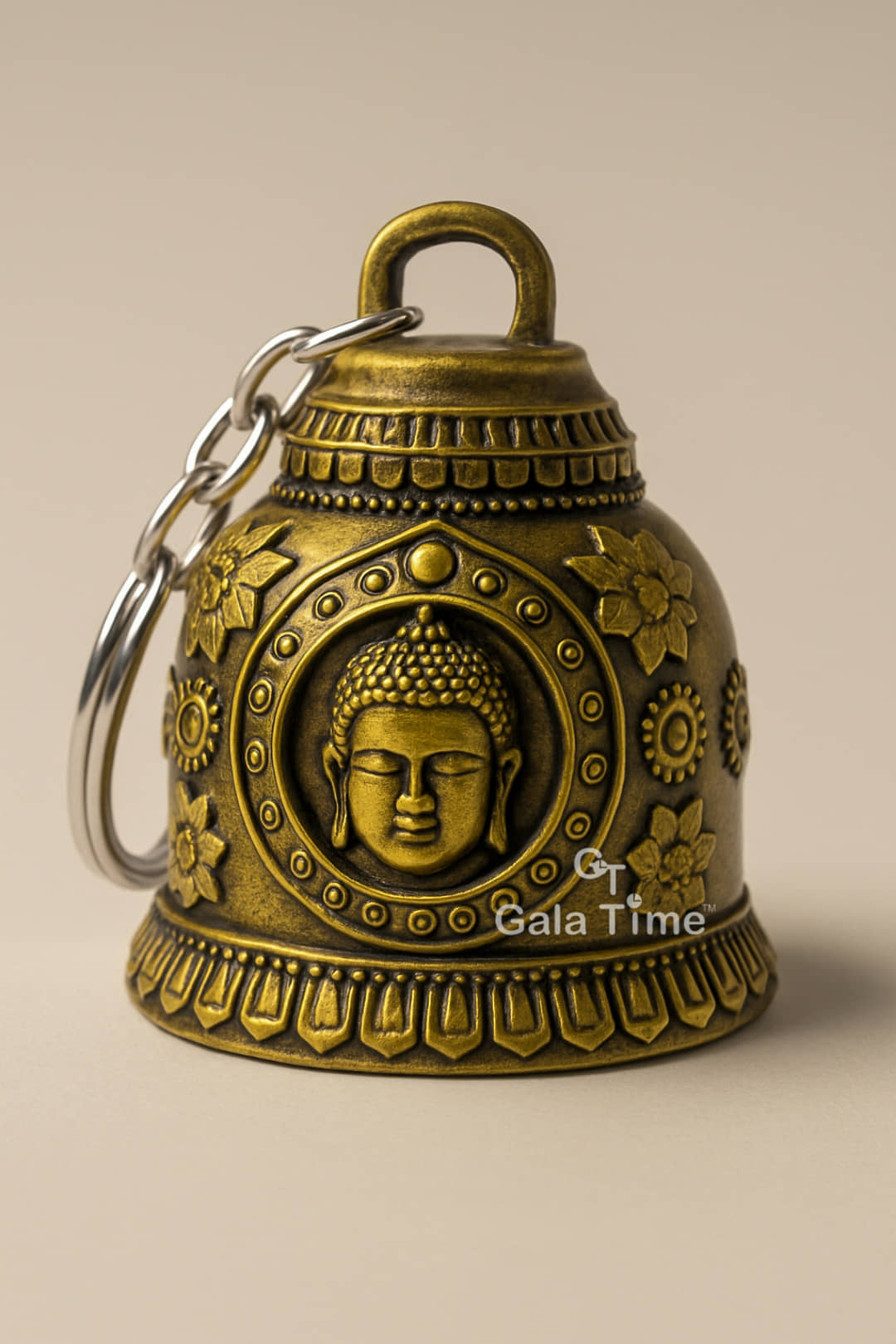 Guardian Bell Spiritual Buddha Key Holder for Bag Charm, Bike, Gift for Boy, Girl, kid