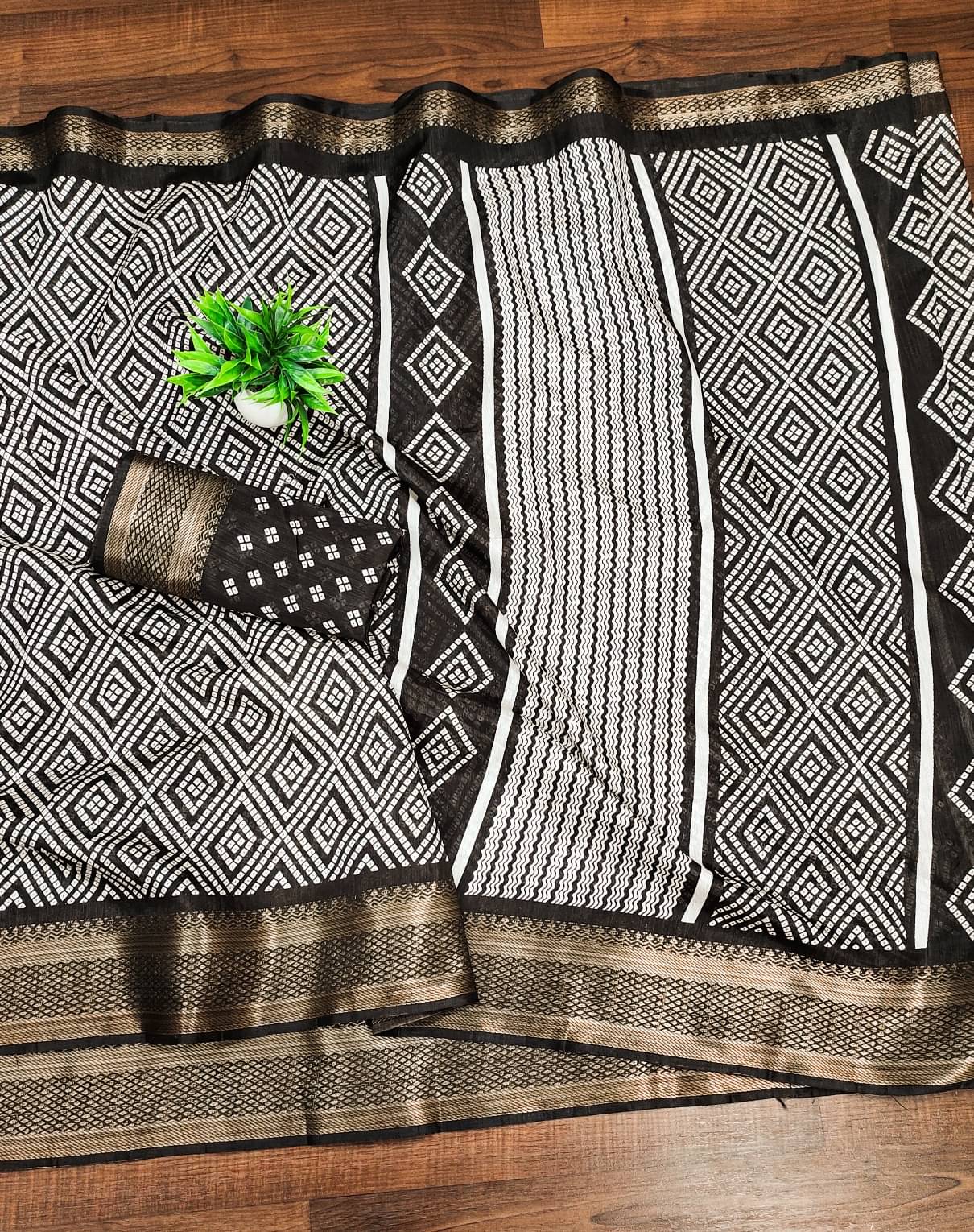     			HEMA SILK MILLS Cotton Blend Printed Regular Saree With Unstitched Blouse Piece ( Coffee )