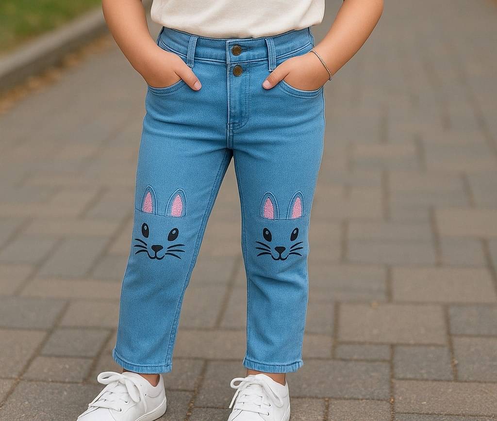     			ICONIC ME Girls Denim Jeans ( Pack of 1 , Sky Blue )