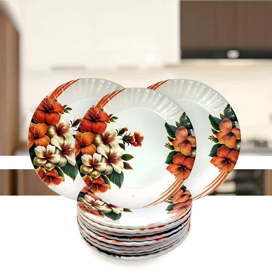 Inpro 12 Pcs Melamine Multi Color Half Plate Inpro 12 Pcs Melamine Multi Color Half Plate