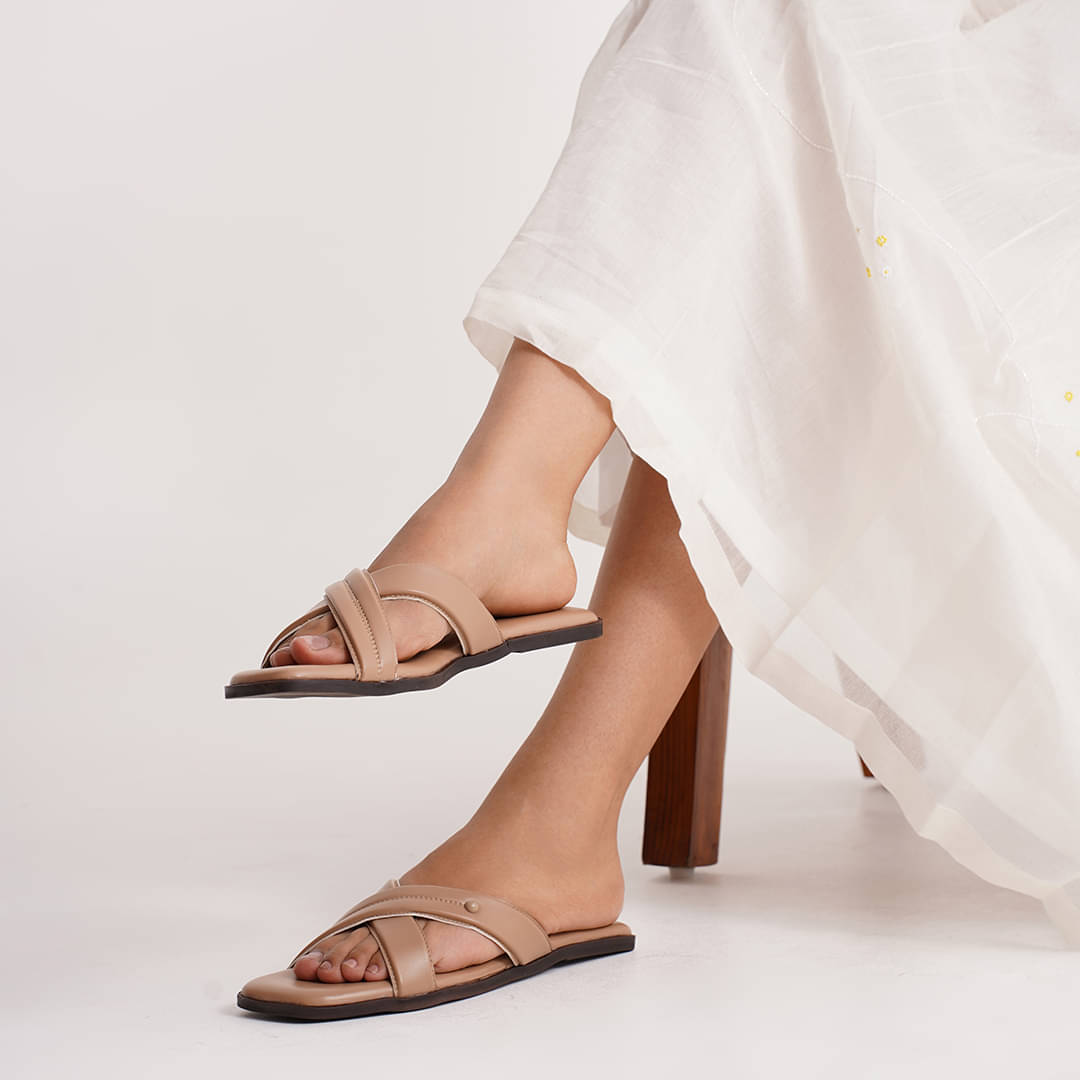     			JM Looks Beige Women's Flats