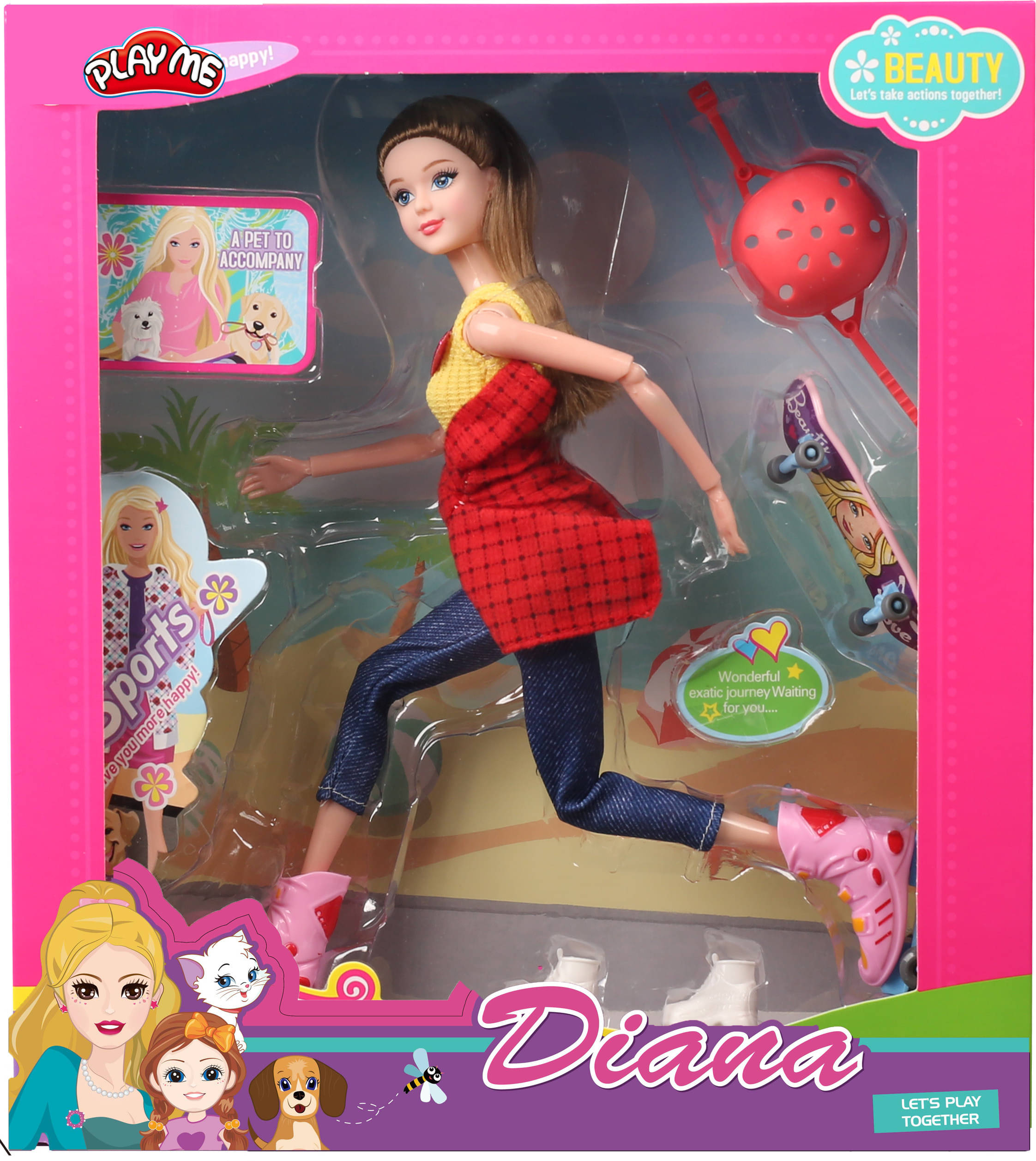     			Joy Junction Diana Series Set Beautiful Dazzling Toy Doll with Accessories - Sports (Multicolor)
