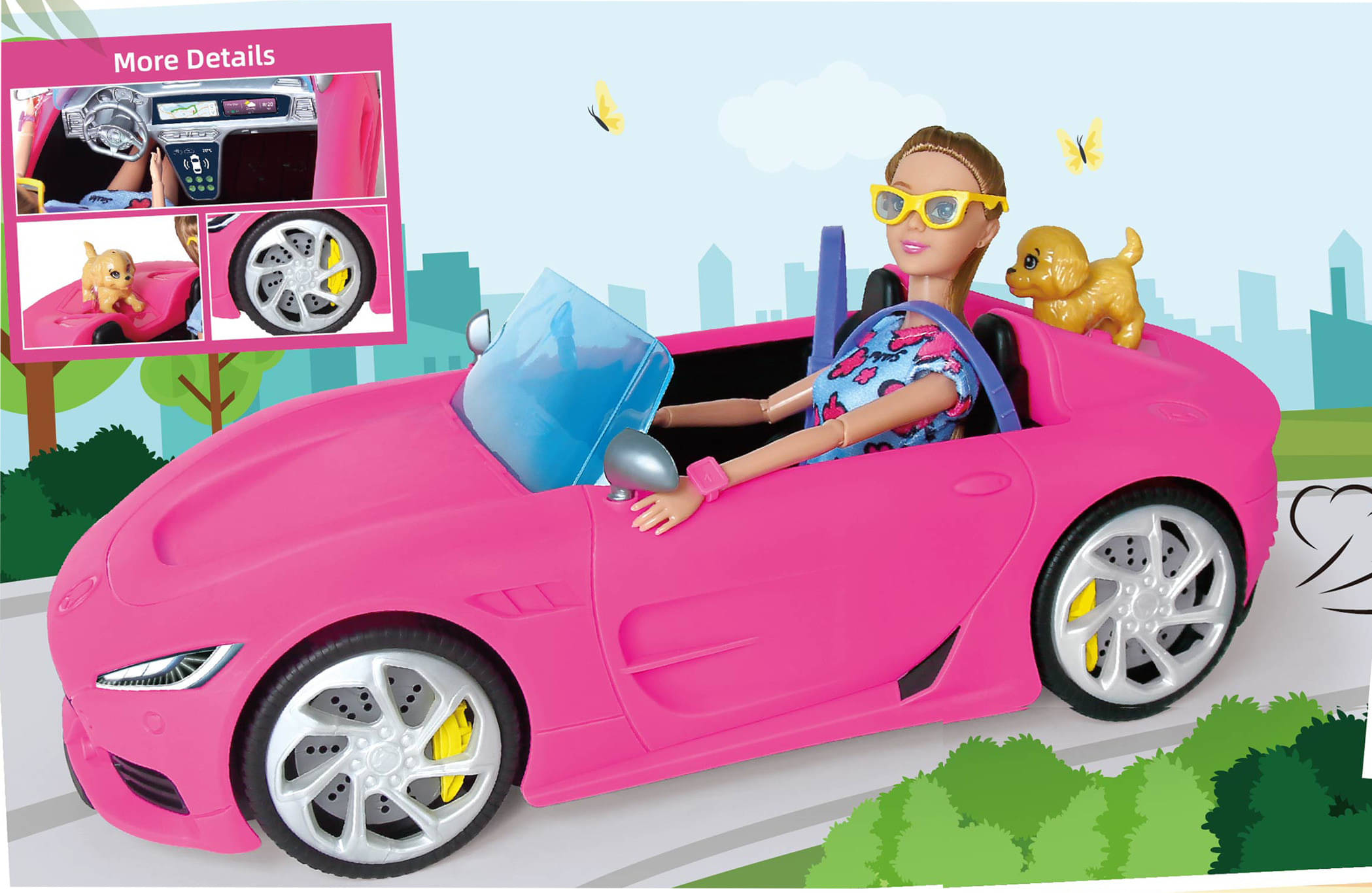     			Joy Junction Diana Series Set Beautiful Dazzling Toy Doll with Accessories (CAR) (Multicolor)