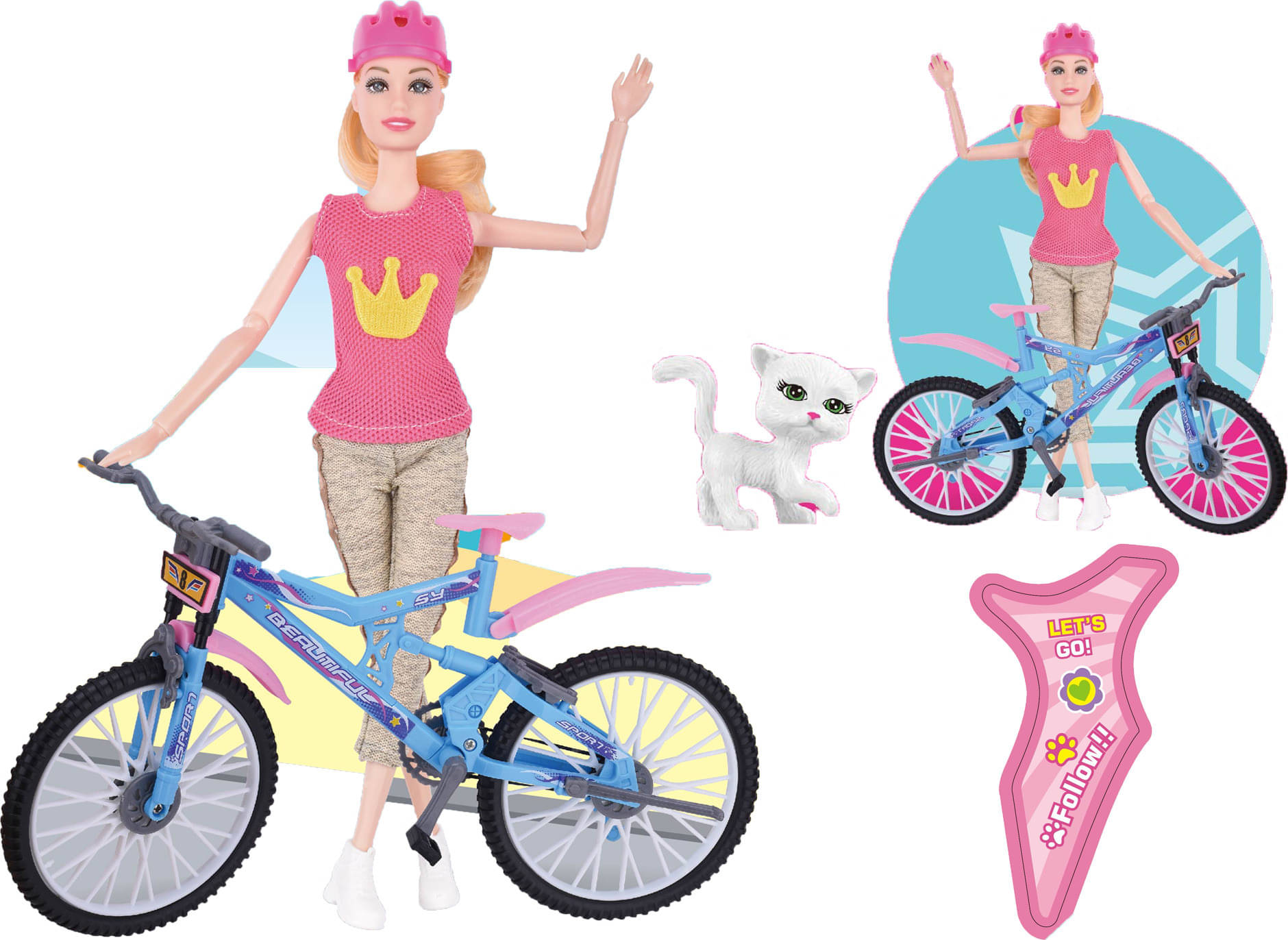     			Joy Junction Diana Series Set Beautiful Dazzling Toy Doll with Accessories (Cycling) (Multicolor)