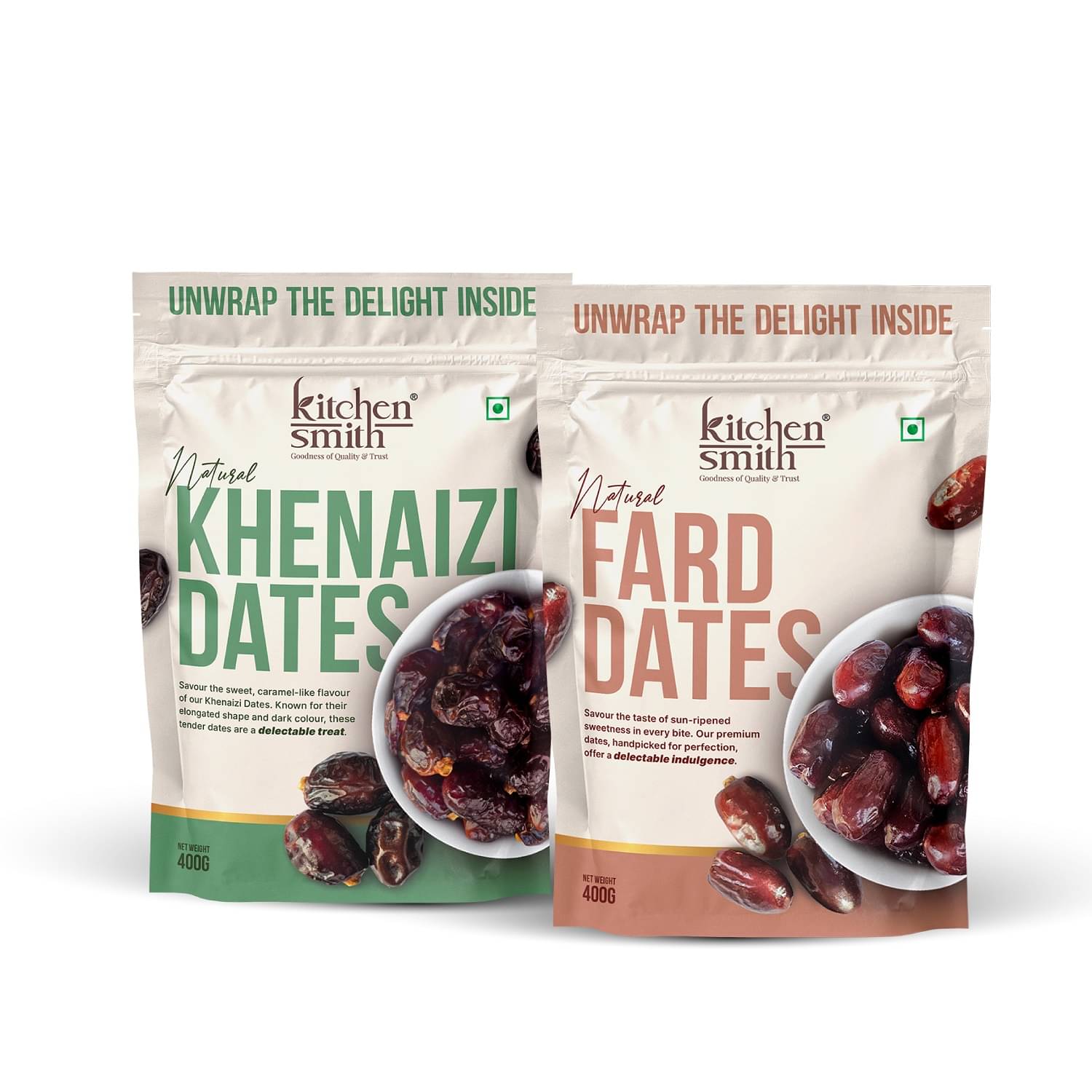     			KITCHENSMITH Fardh Seeded Date 800 g Pack of 2
