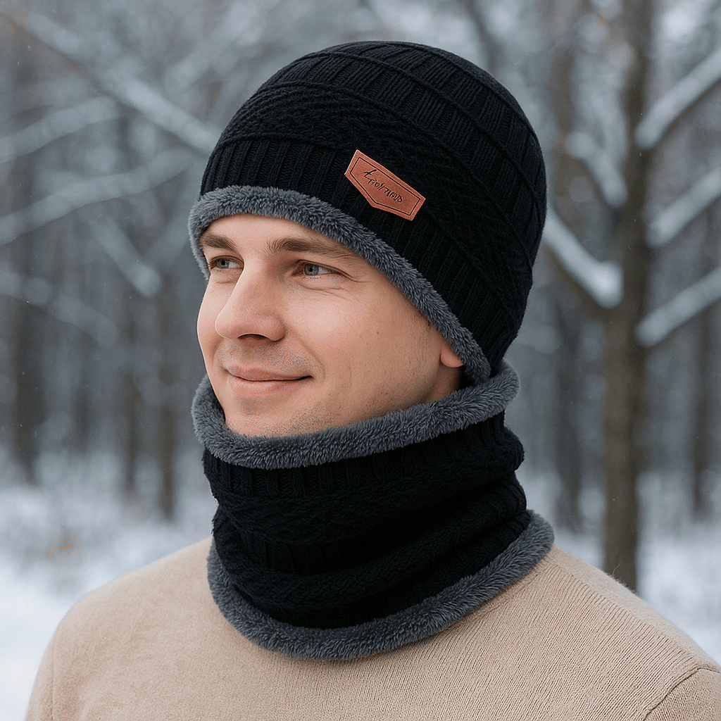     			KURTIVERSE Pack of 1 Fleece Men's Cap ( Black )