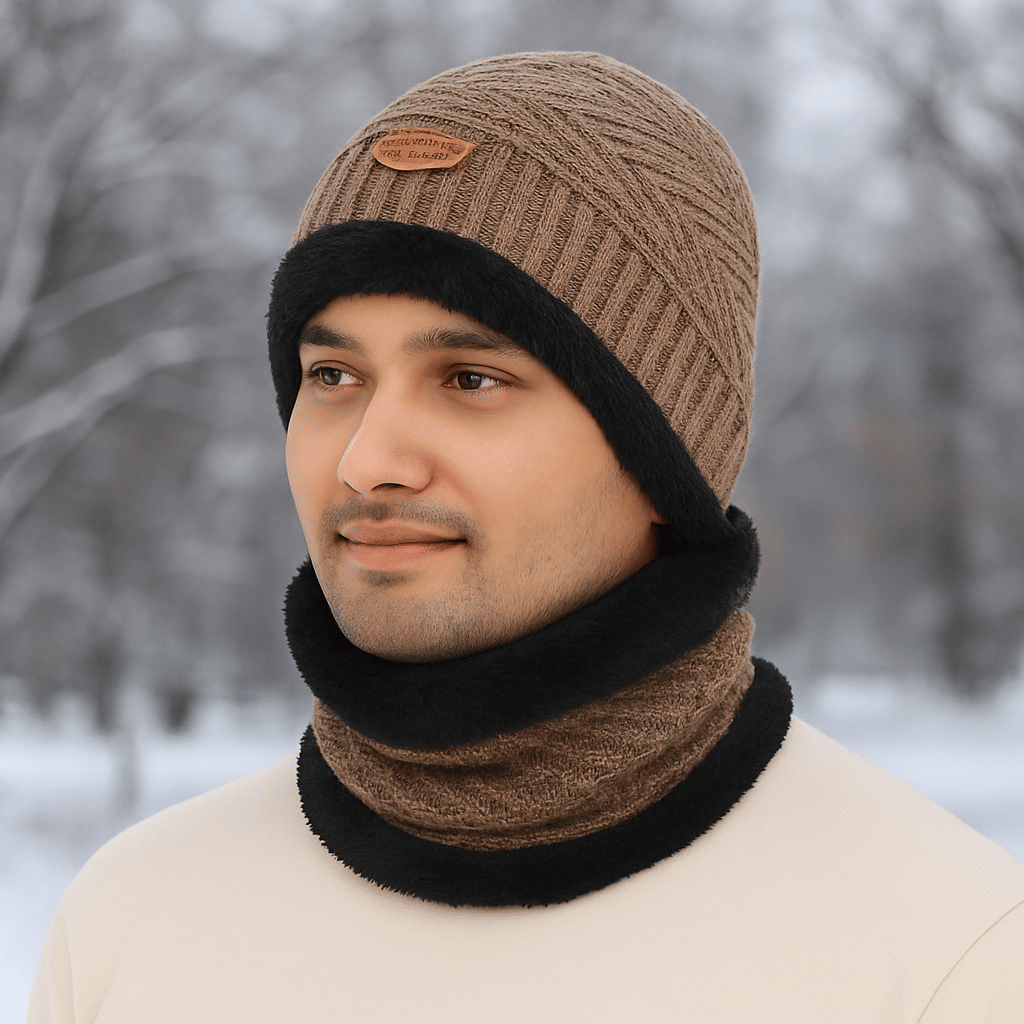 KURTIVERSE Pack of 1 Fleece Men's Cap ( Brown ) KURTIVERSE Pack of 1 Fleece Men's Cap ( Brown )