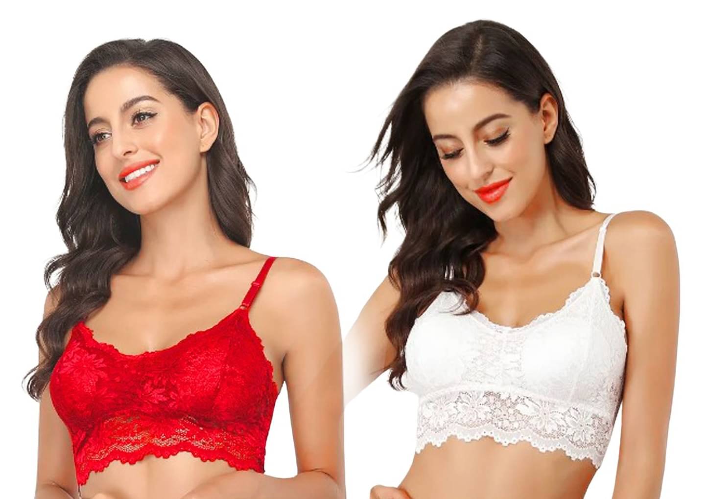     			Kamini Pack of 2 Lace Lightly Padded Bralette Bra For Women ( Multicolor9 )