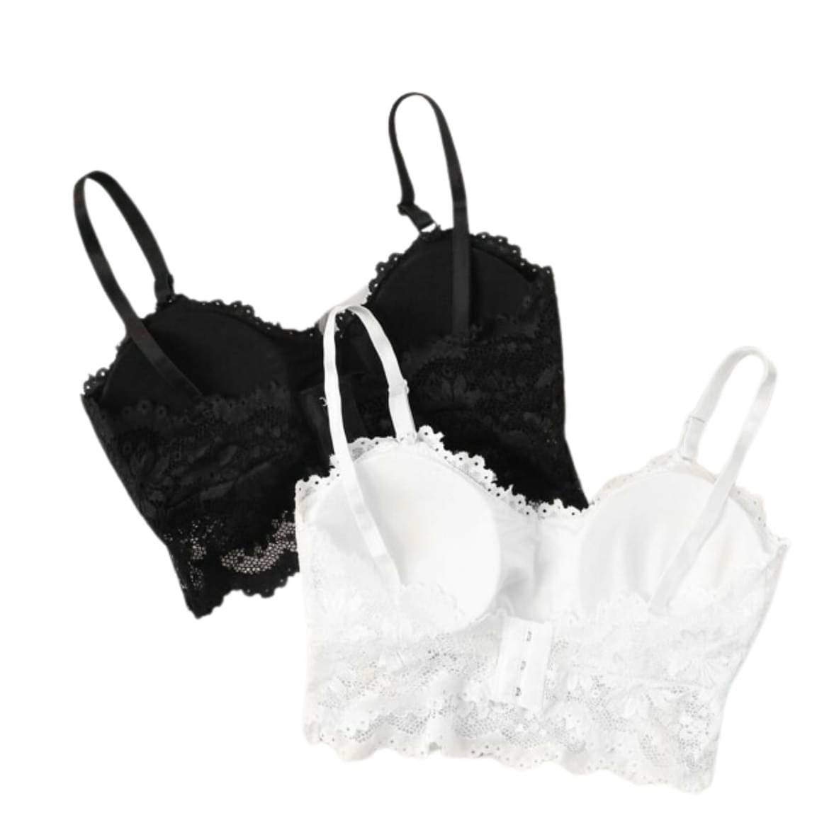    			Kamini Pack of 2 Lace Lightly Padded Bralette Bra For Women ( Multicolor5 )