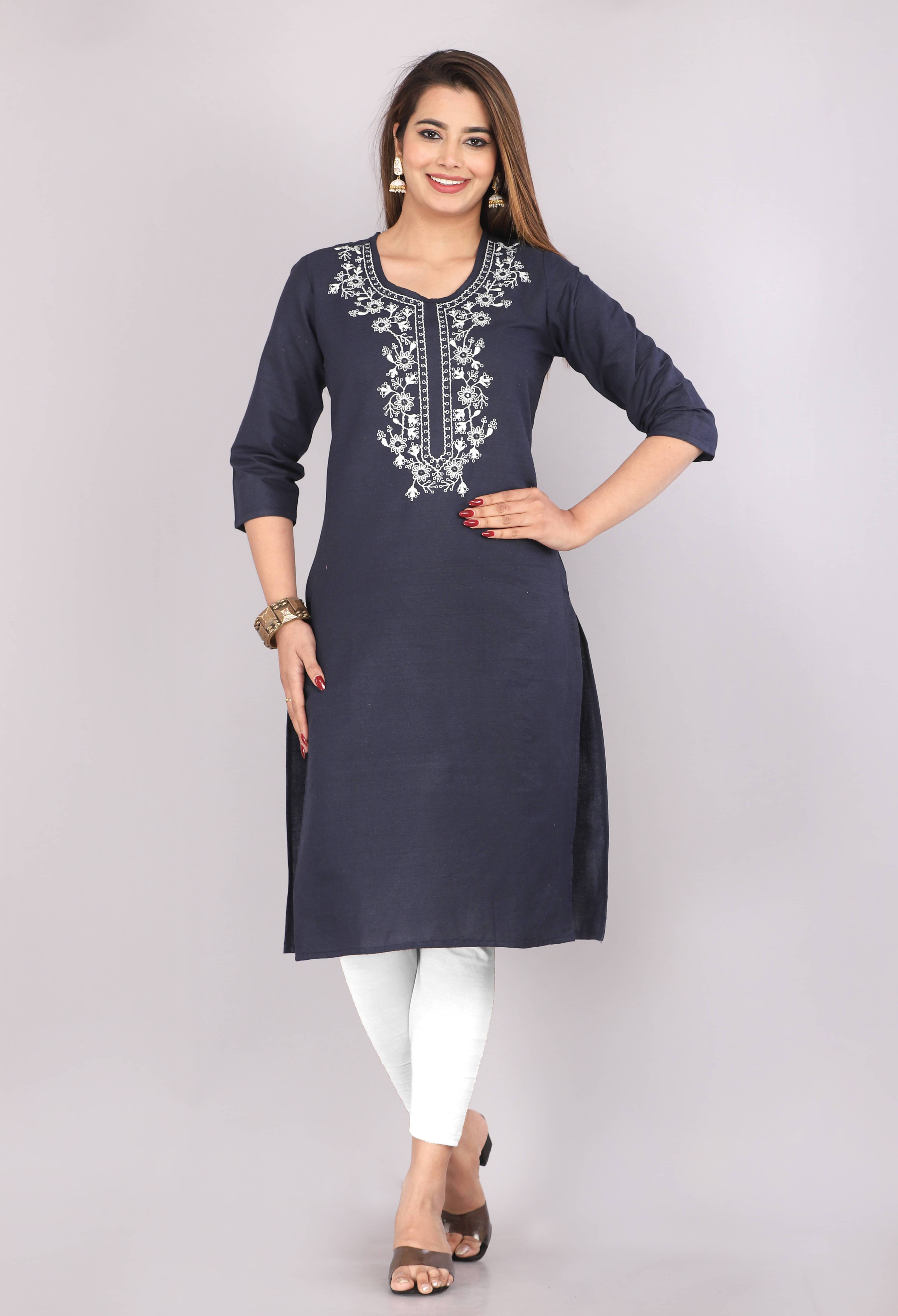     			Mehsoos Fashion Women Cotton Embroidered Straight Kurti ( Multicolor )
