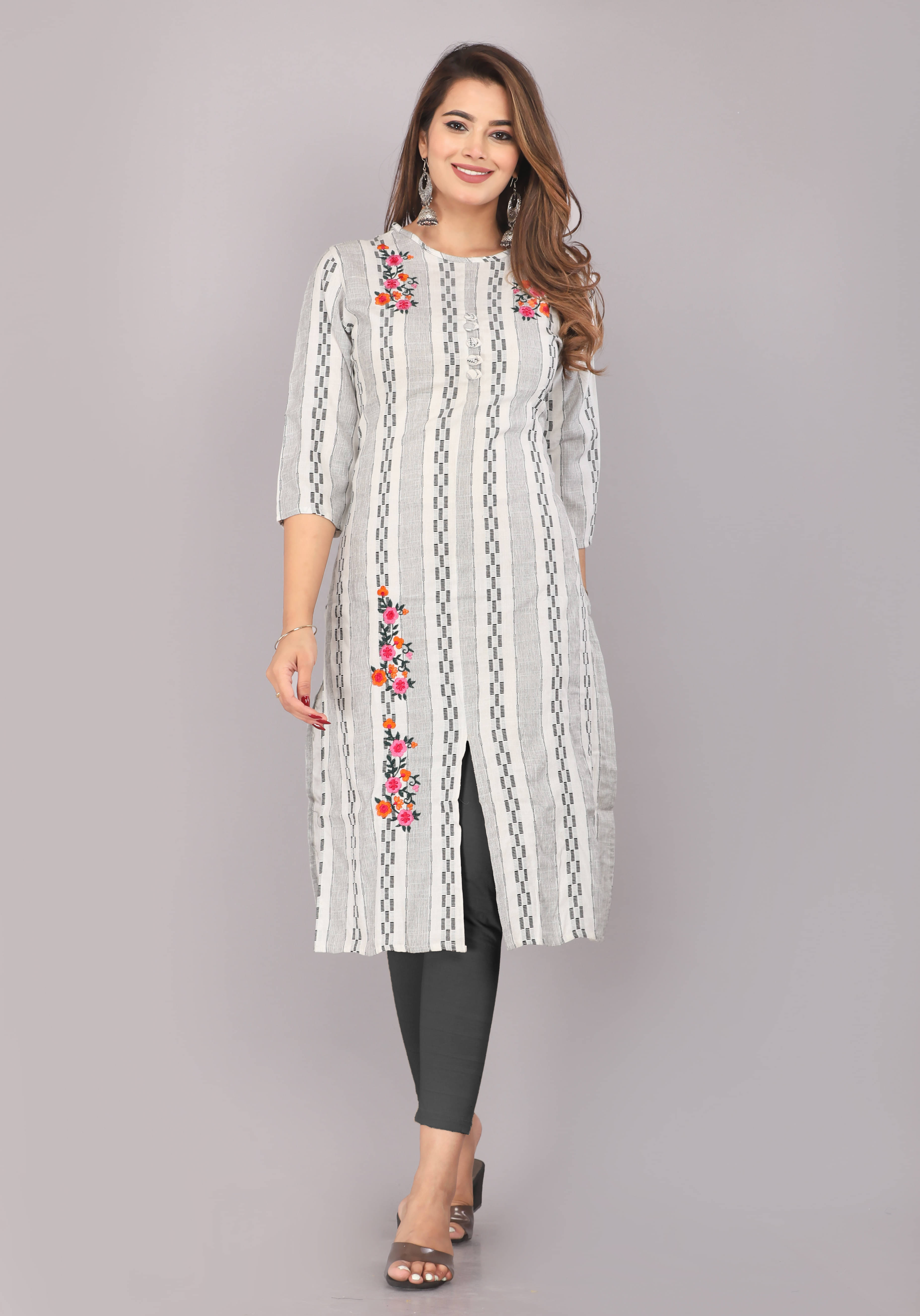     			Mehsoos Fashion Women Cotton Embroidered Straight Kurti ( Multicolor )
