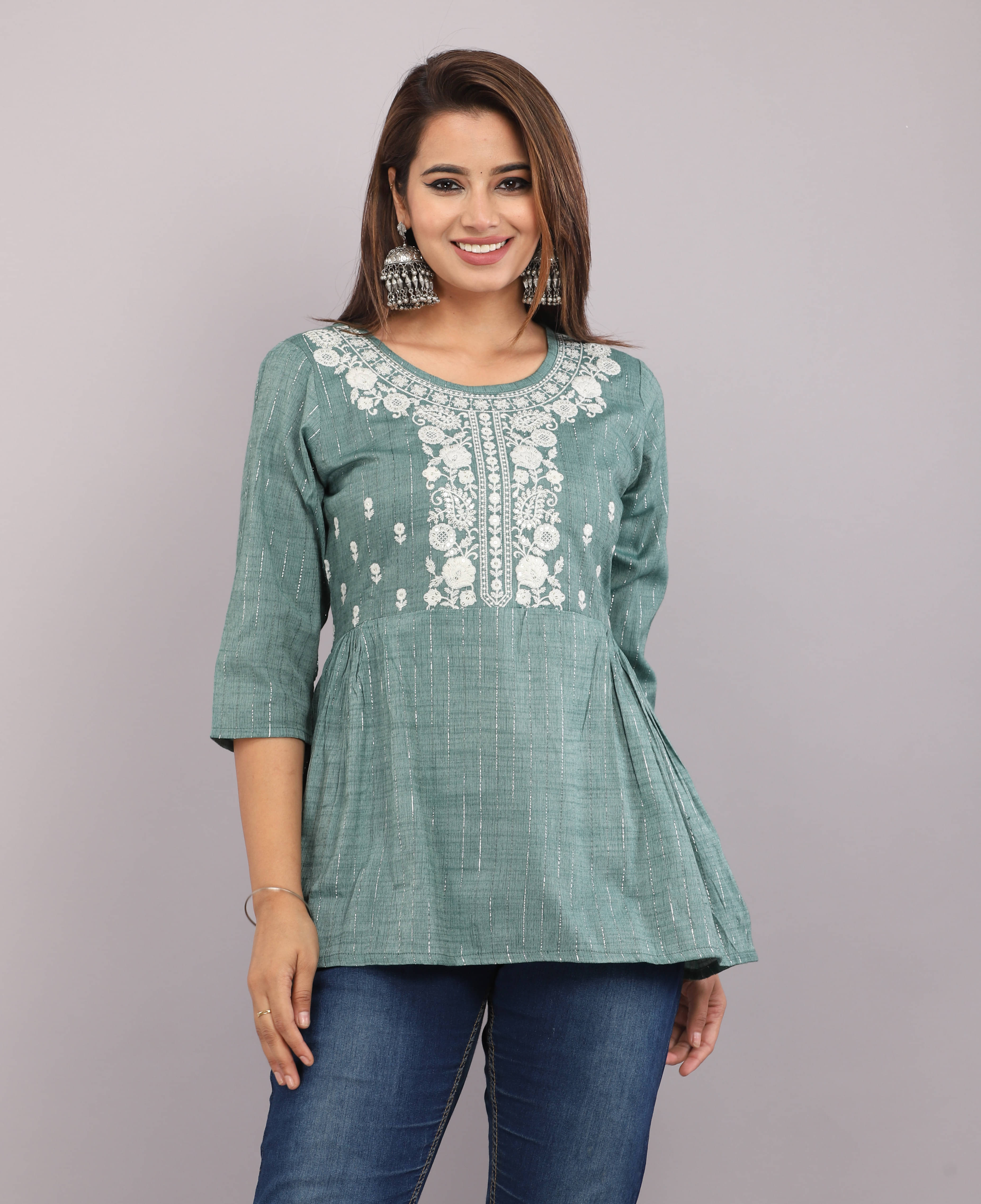     			Mehsoos Fashion Women's Cotton Tunic ( Green )