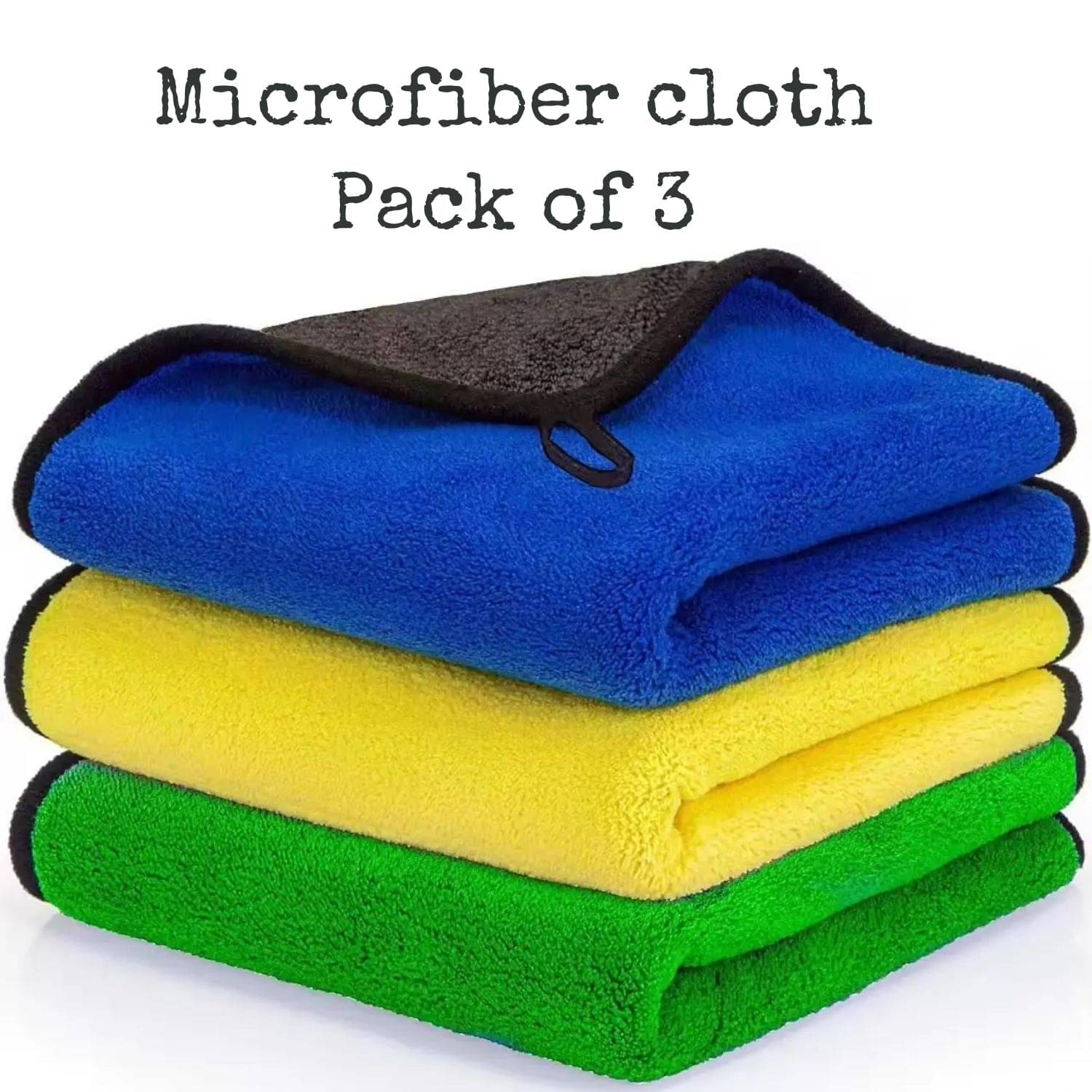     			Microfiber Cloth 800 Gsm - Pack of 3(30X40 cm)-Comes in Random Colours, Multi-Purpose cleaning cloth/Towel, microfiber towels for cars, car cleaning cloth, car washing cloth, drying towel, car towel, car cleaning cloth, glass cleaning cloth