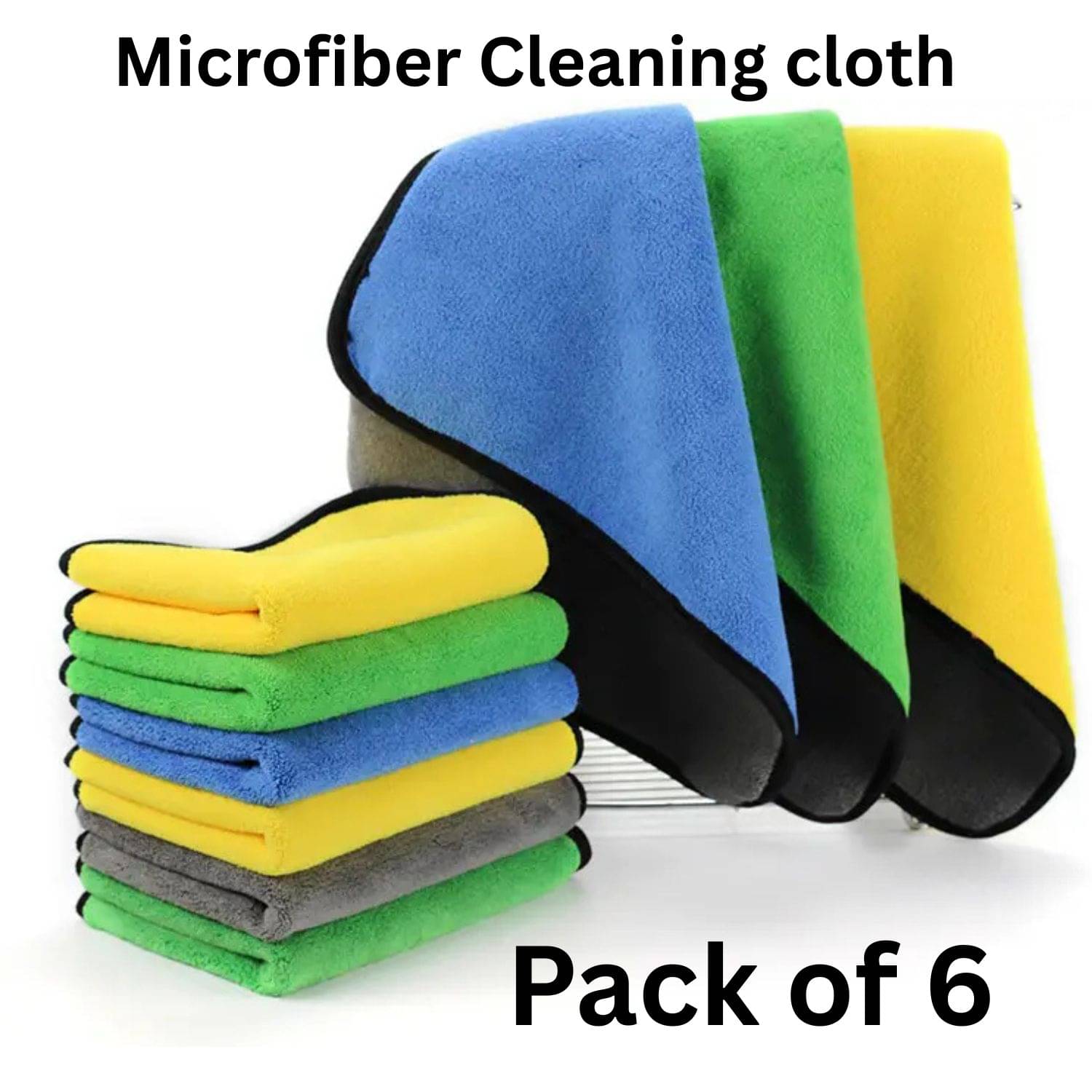     			Microfiber Cloth 800 Gsm - Pack of 3(30X40 cm)-Comes in Random Colours, Multi-Purpose cleaning cloth/Towel, microfiber towels for cars, car cleaning cloth, car washing cloth, drying towel, car towel, car cleaning cloth, glass cleaning cloth